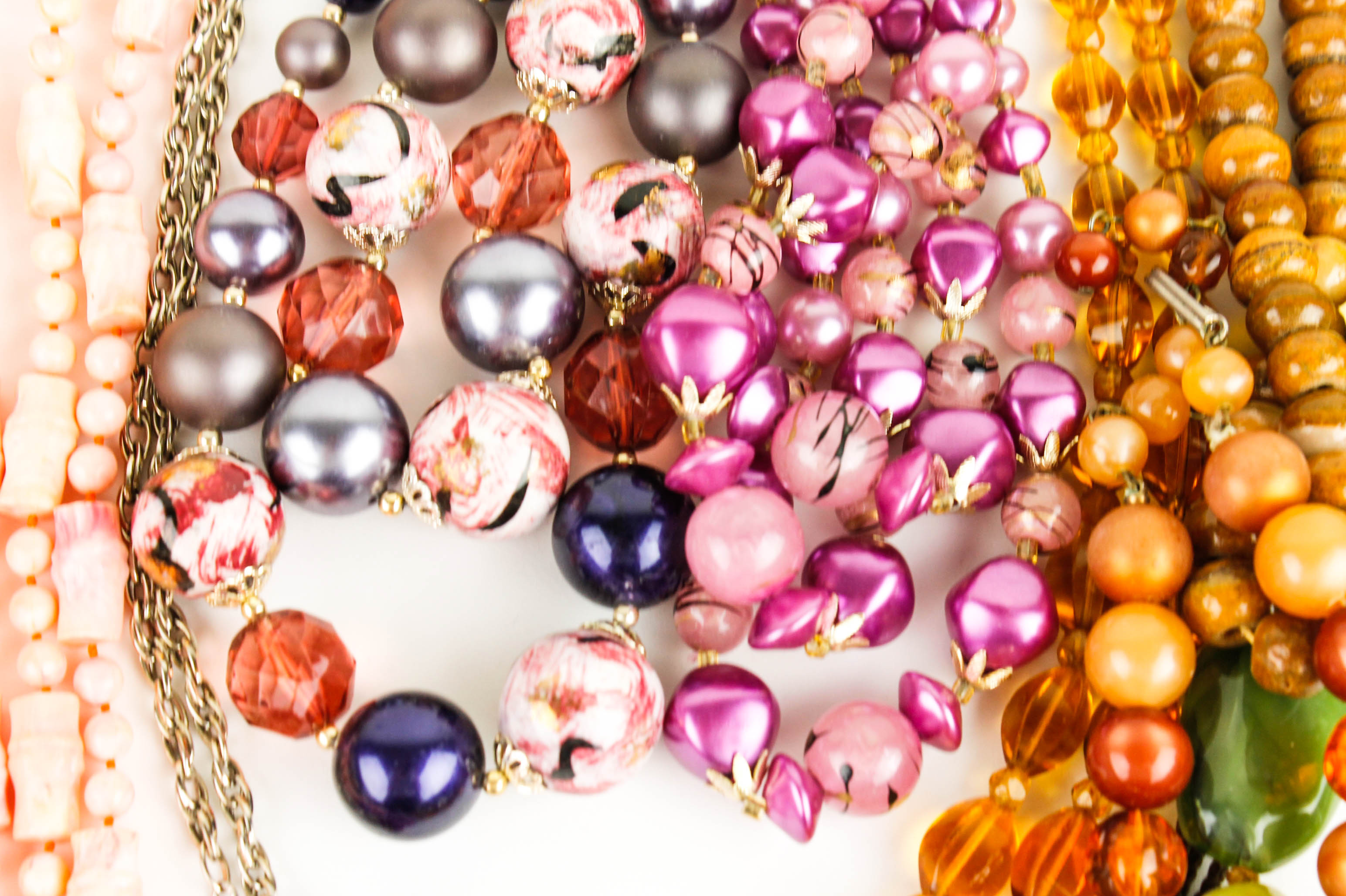 Collection of Colorful Costume Beaded Necklaces