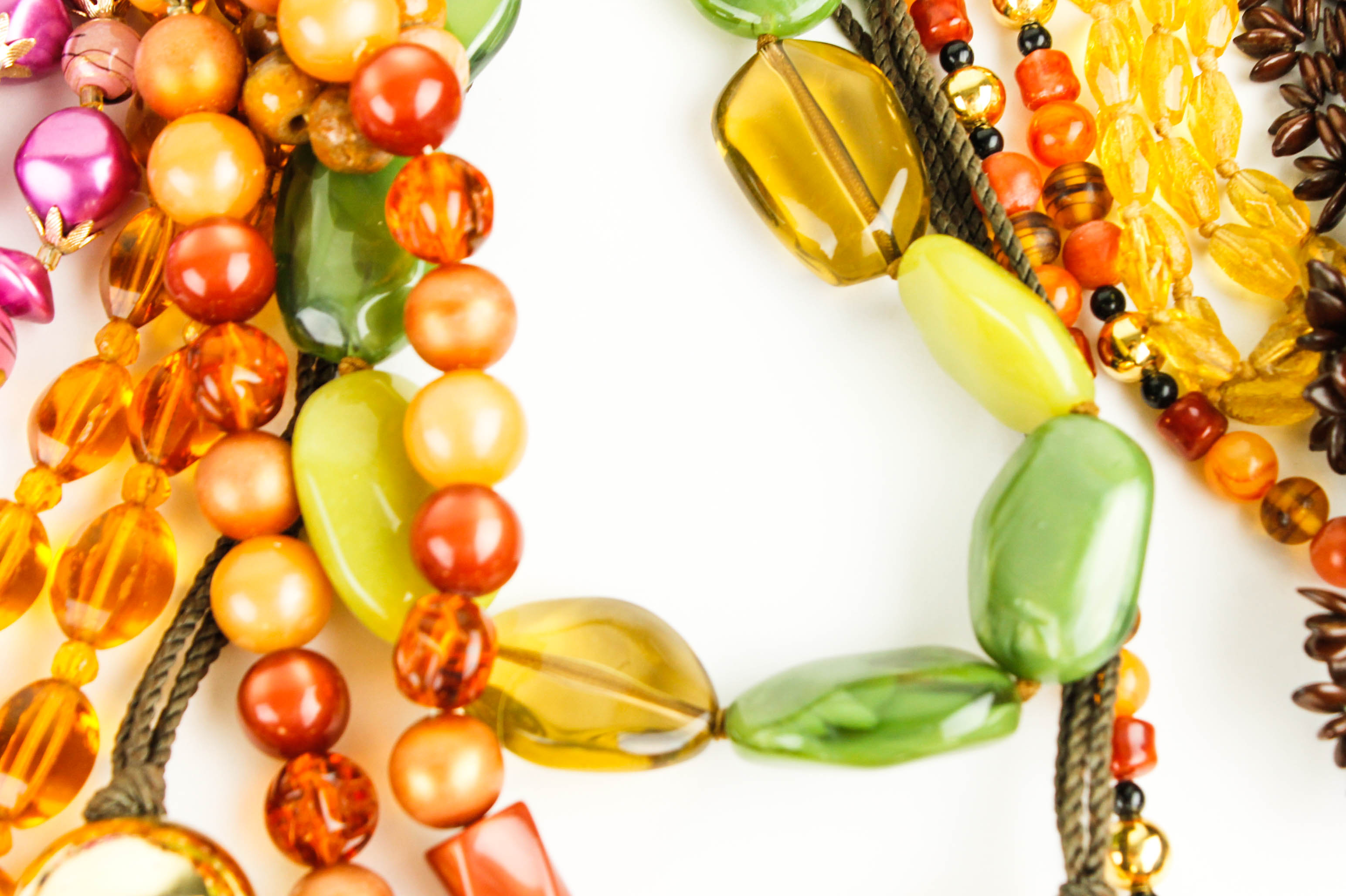 Collection of Colorful Costume Beaded Necklaces