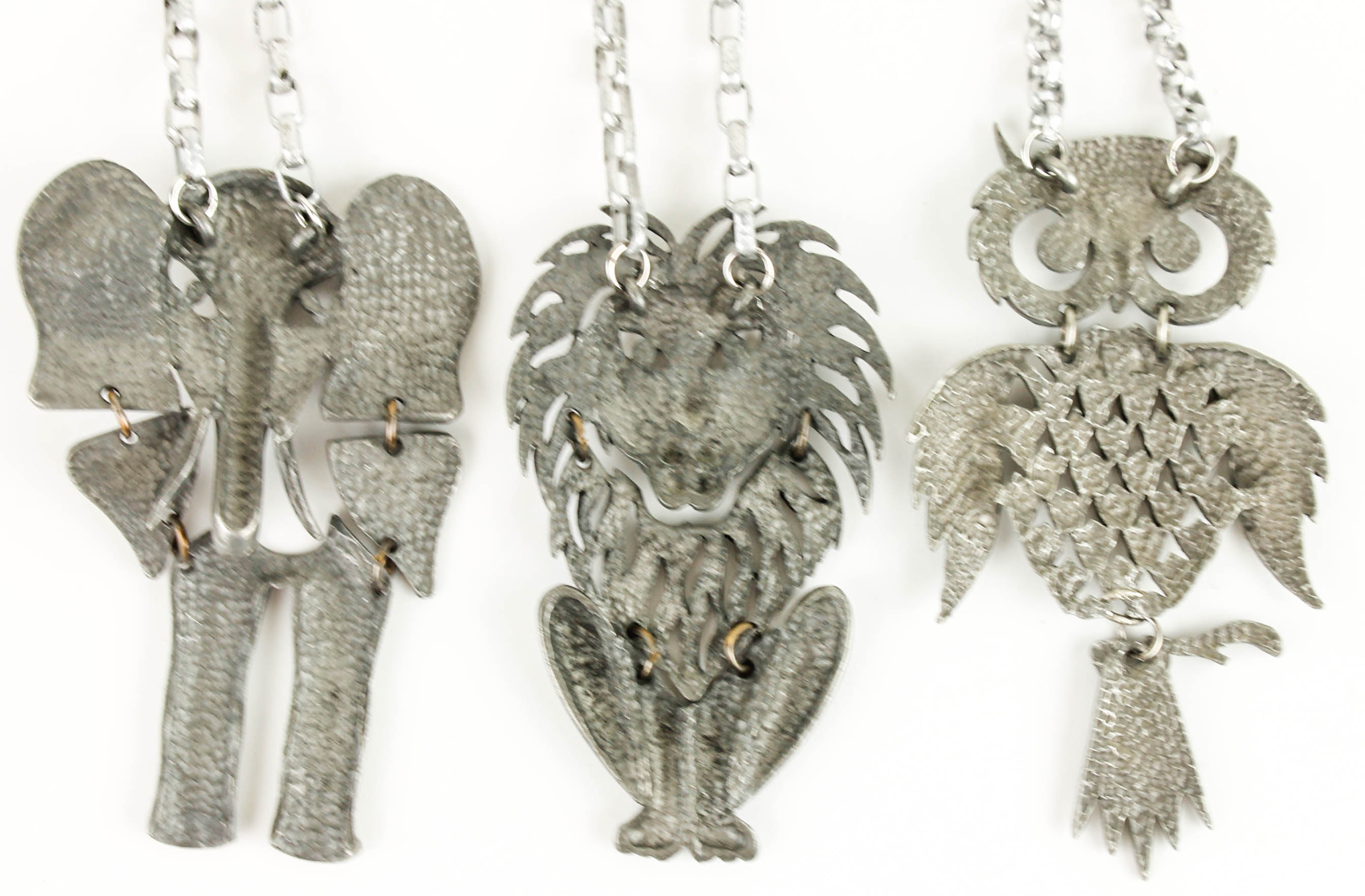 Variety of Silver Tone Necklaces with Animal Pendants