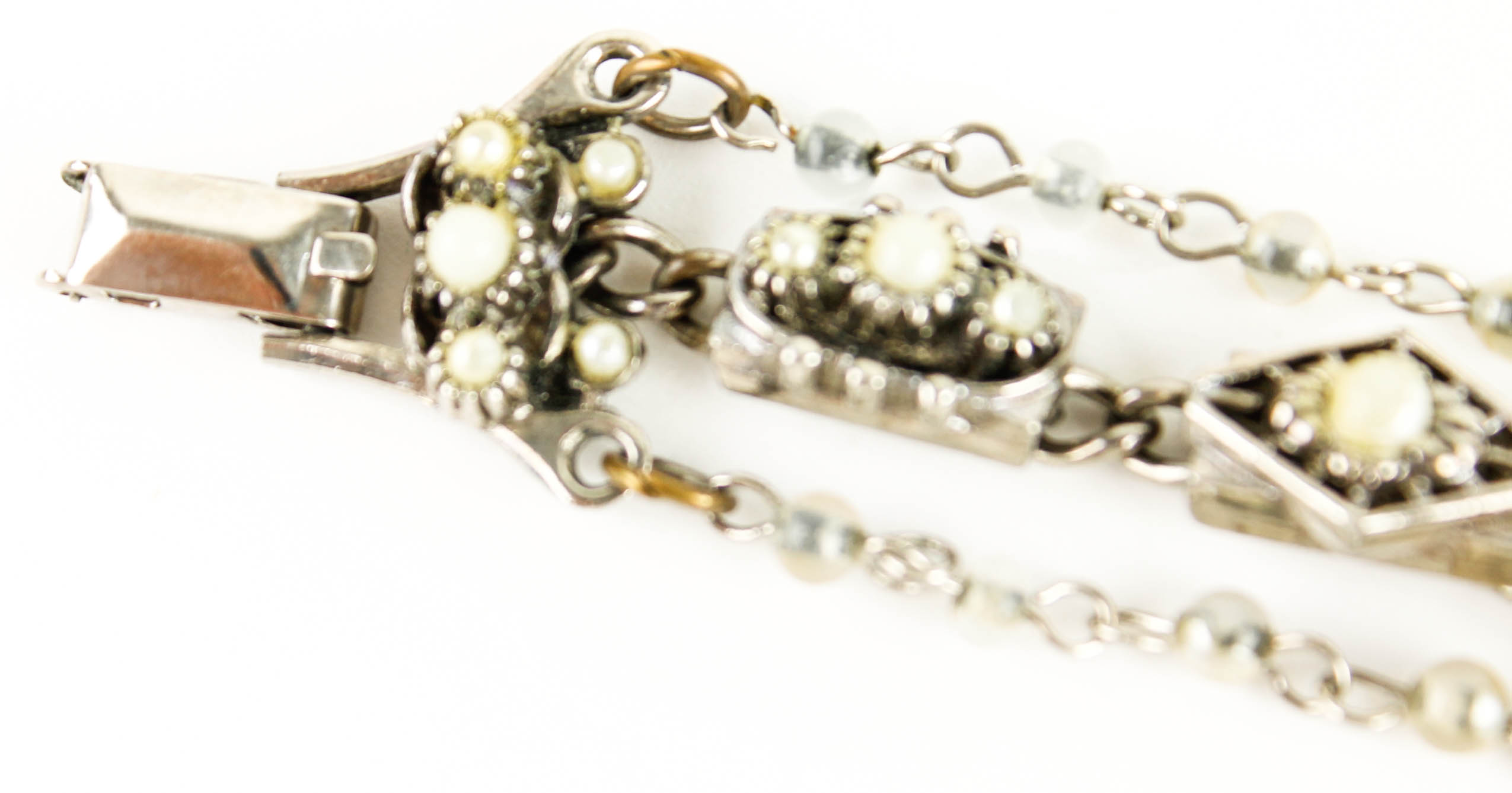 Variety of Silver Tone Costume Jewelry with Stones