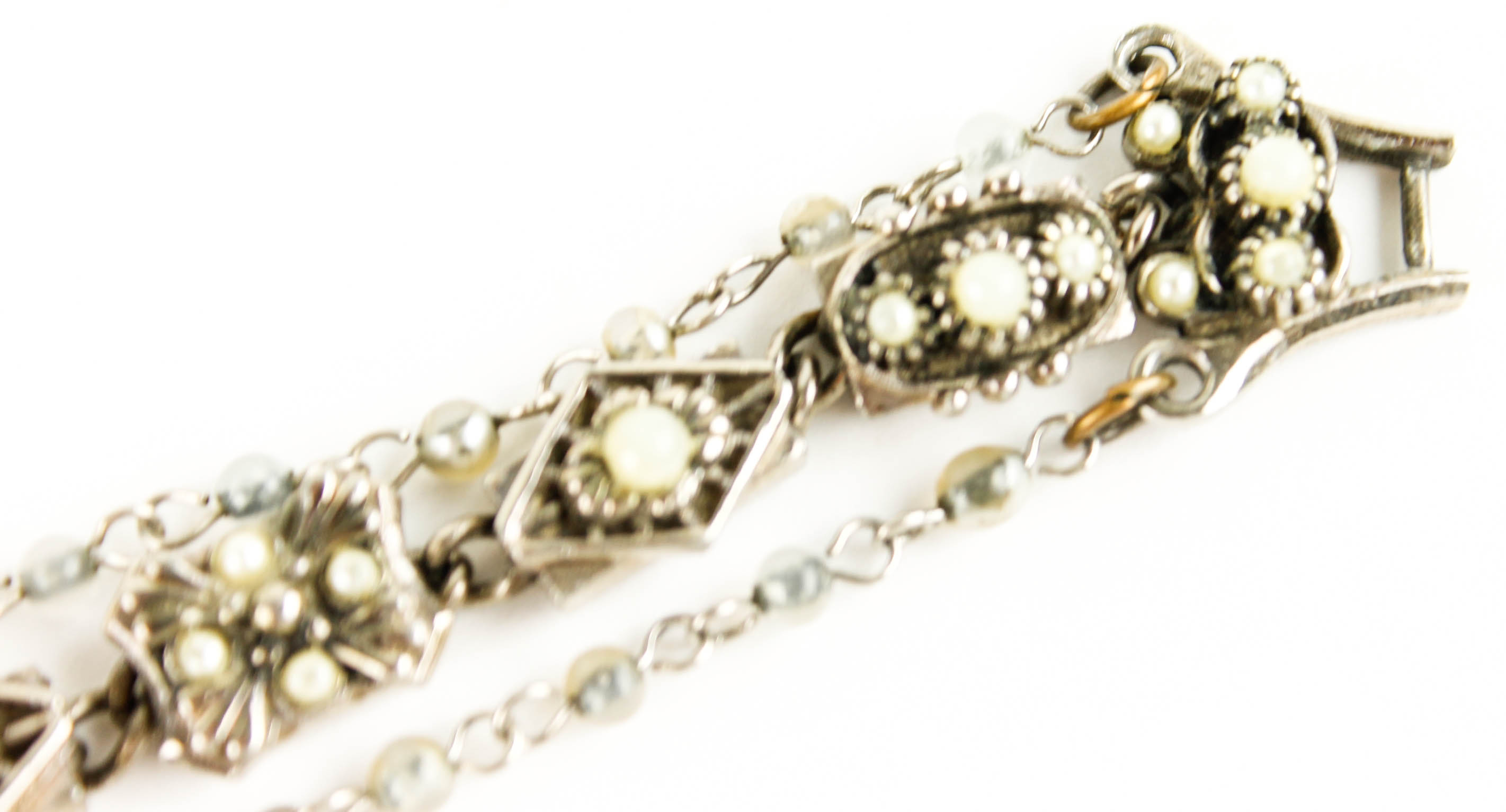 Variety of Silver Tone Costume Jewelry with Stones