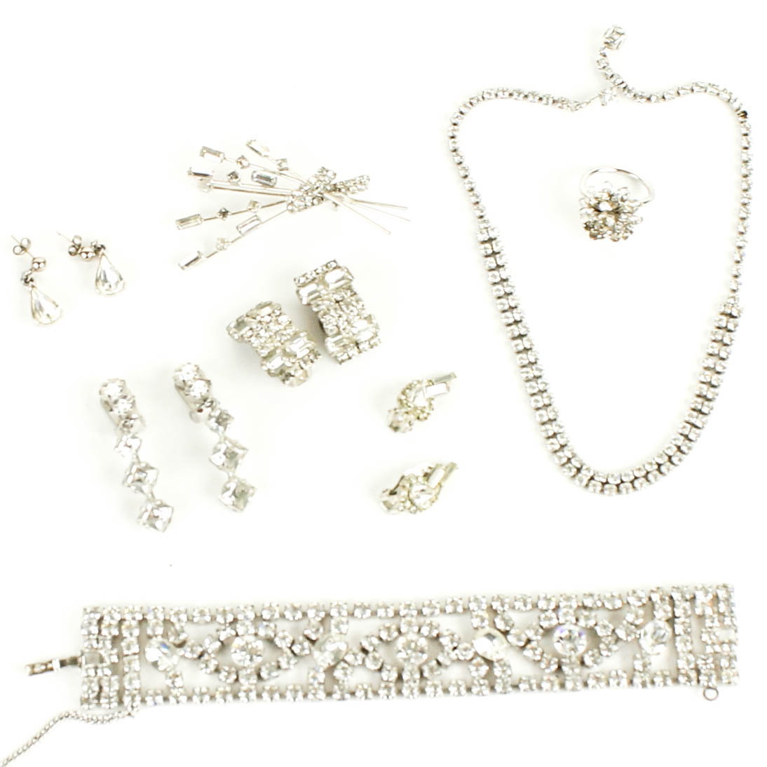 Collection of Rhinestone Jewelry
