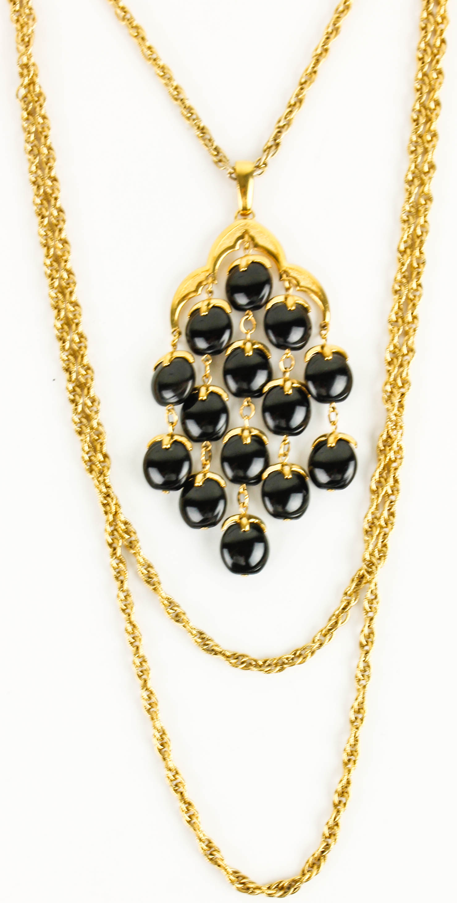 Trifari Gold and Black Costume Necklace