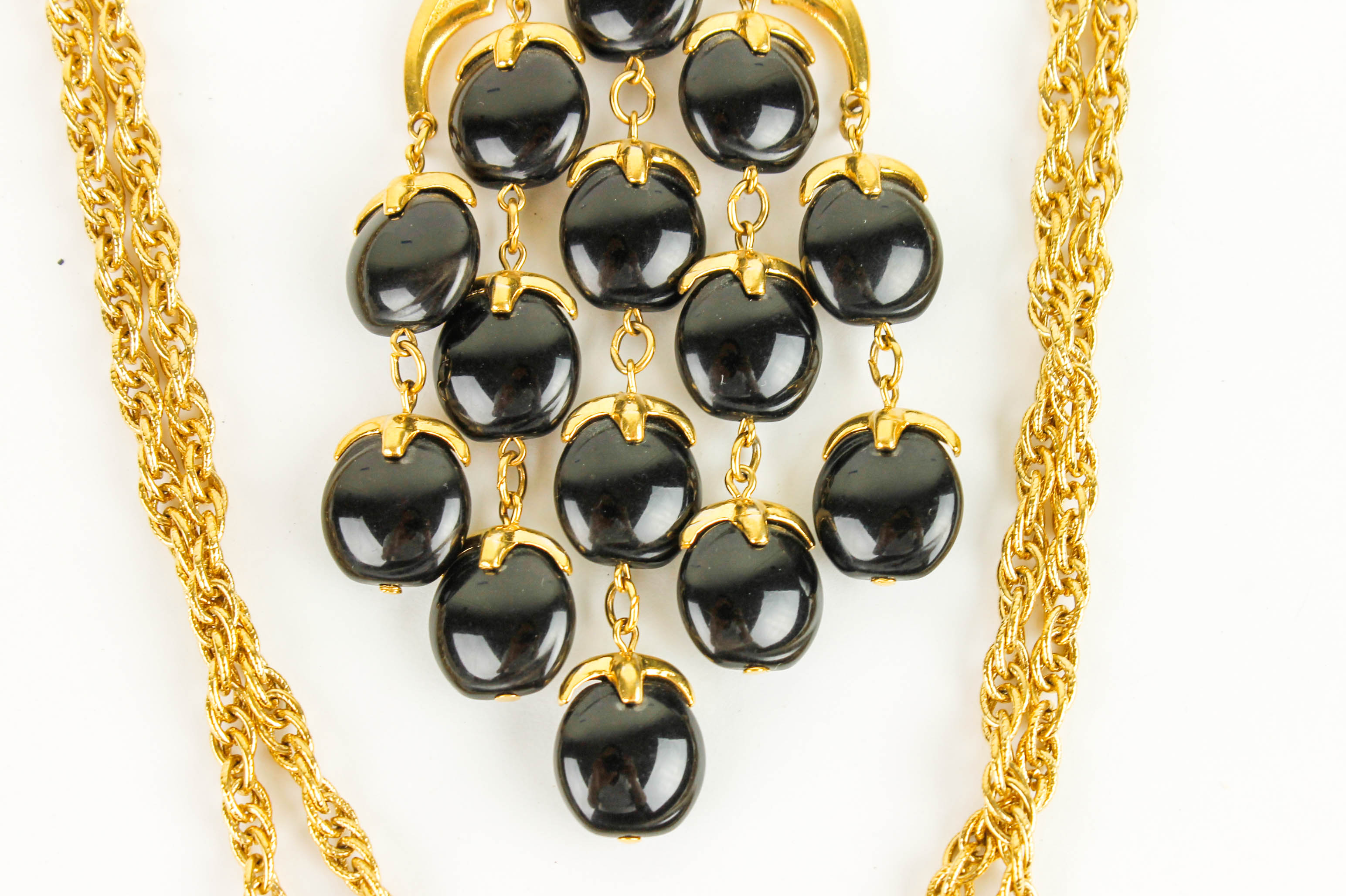 Trifari Gold and Black Costume Necklace