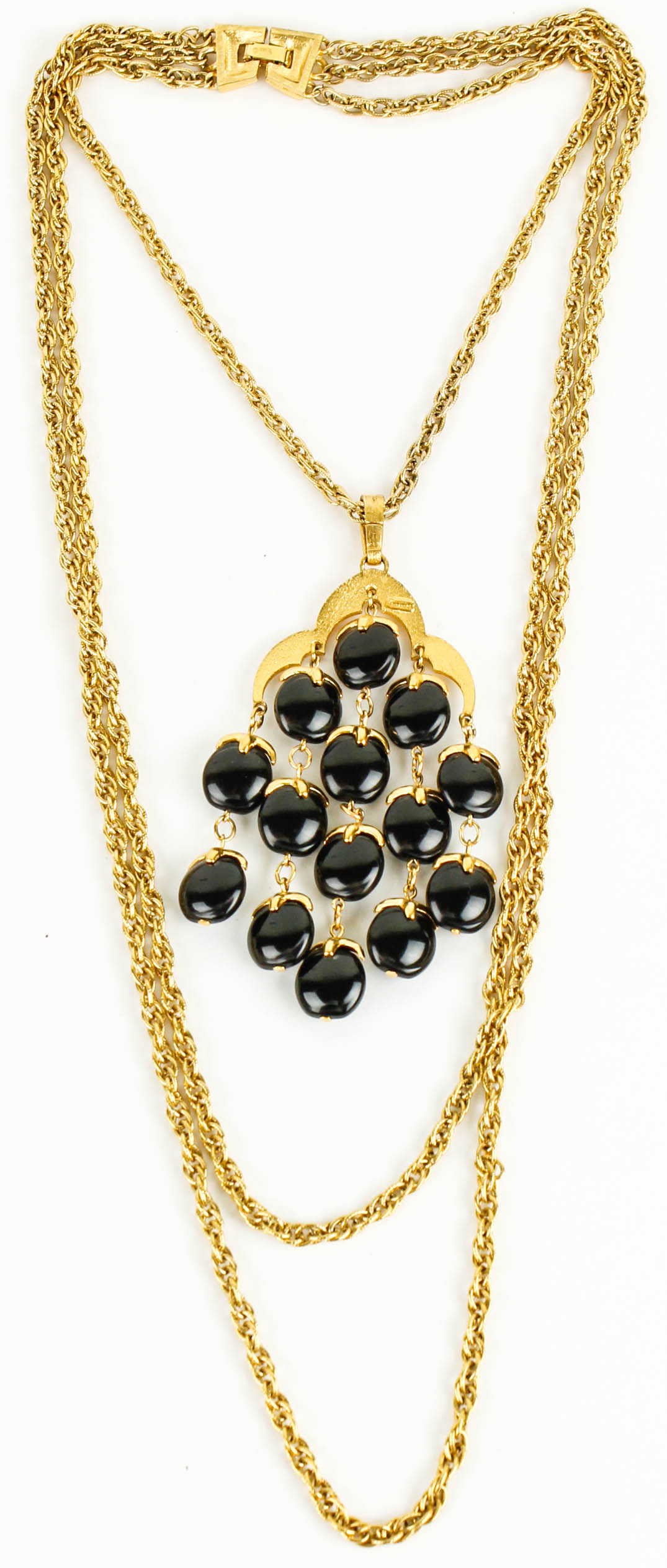 Trifari Gold and Black Costume Necklace