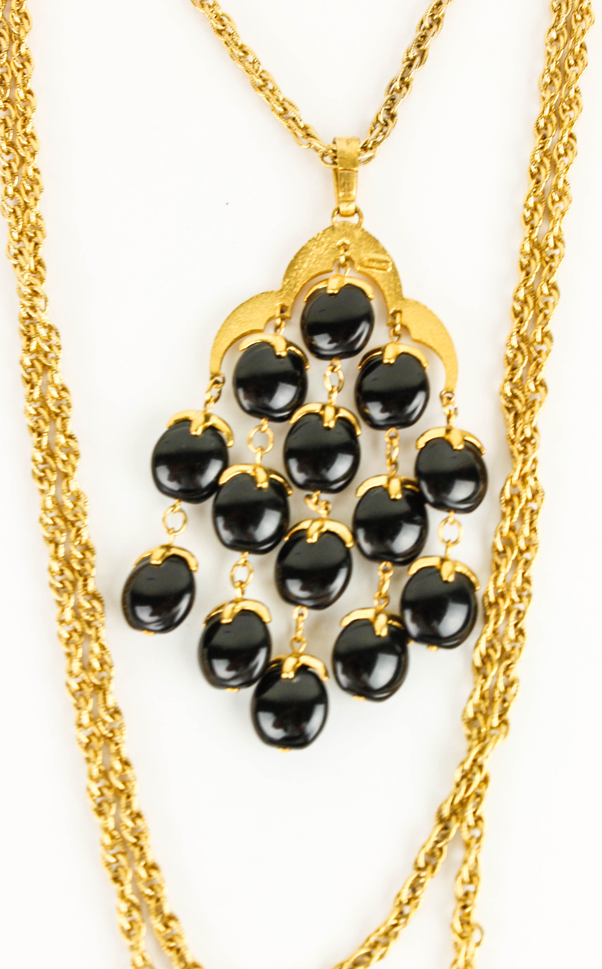 Trifari Gold and Black Costume Necklace