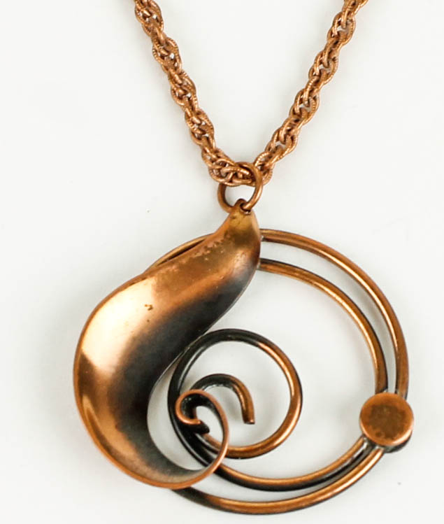 Vintage Copper Necklace and Pendant by Bell