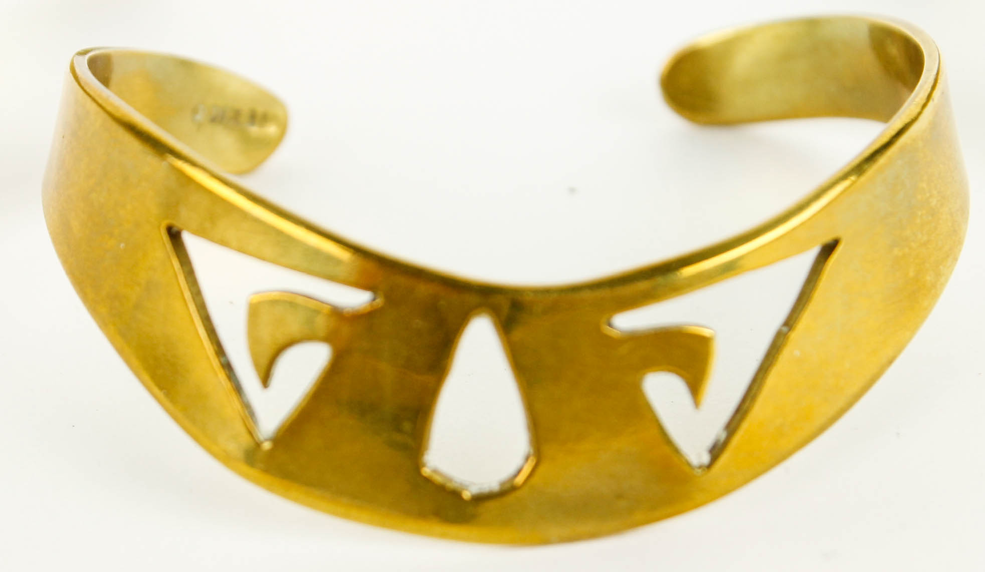 Brass Mexican Costume Collar Necklace and Cuff Bracelet