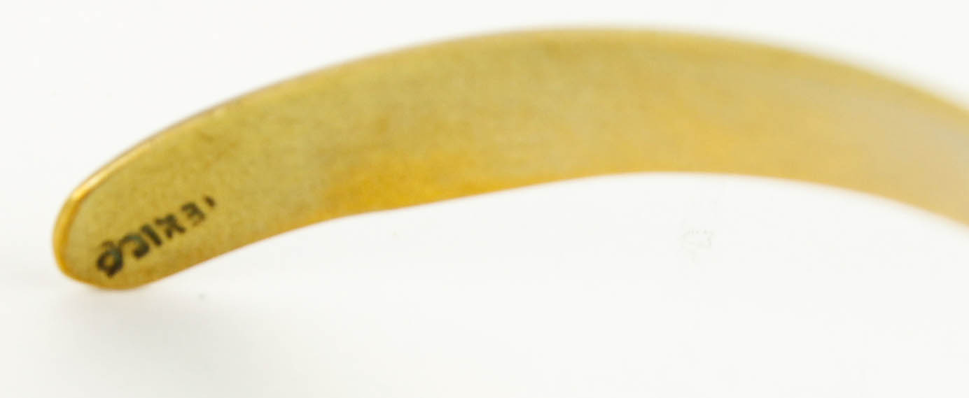 Brass Mexican Costume Collar Necklace and Cuff Bracelet