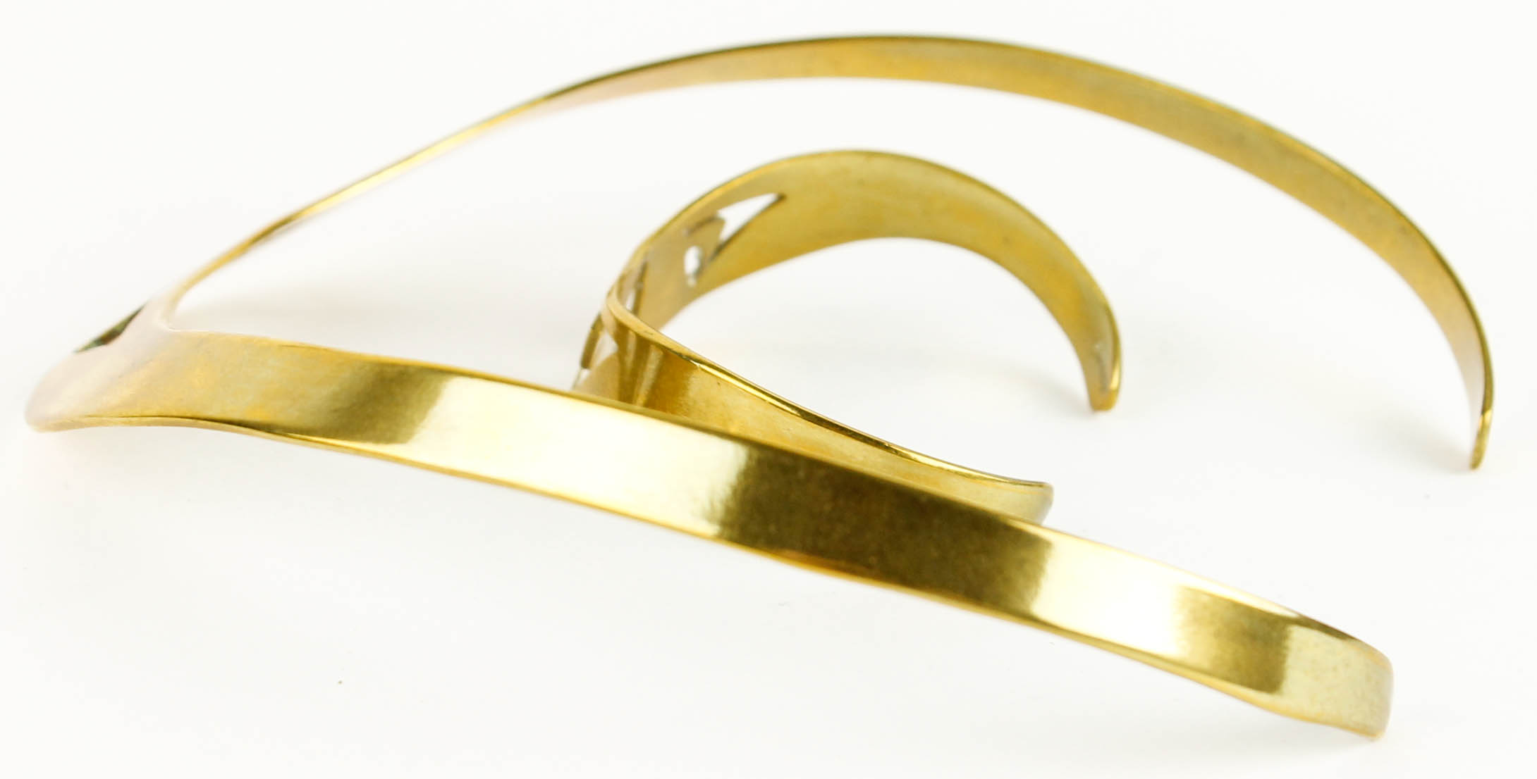 Brass Mexican Costume Collar Necklace and Cuff Bracelet