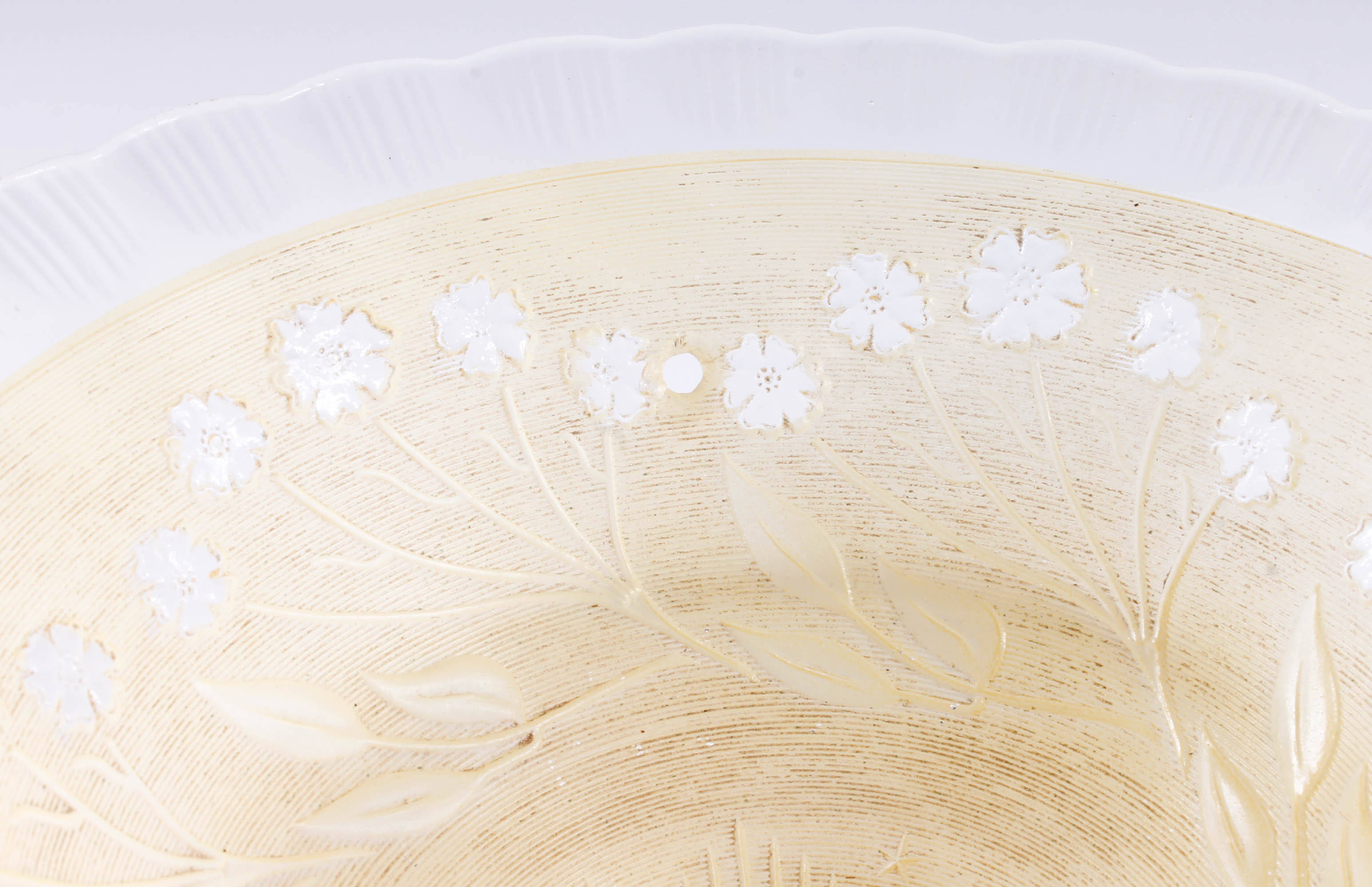 Vintage Glass Bowl in Brass Stand