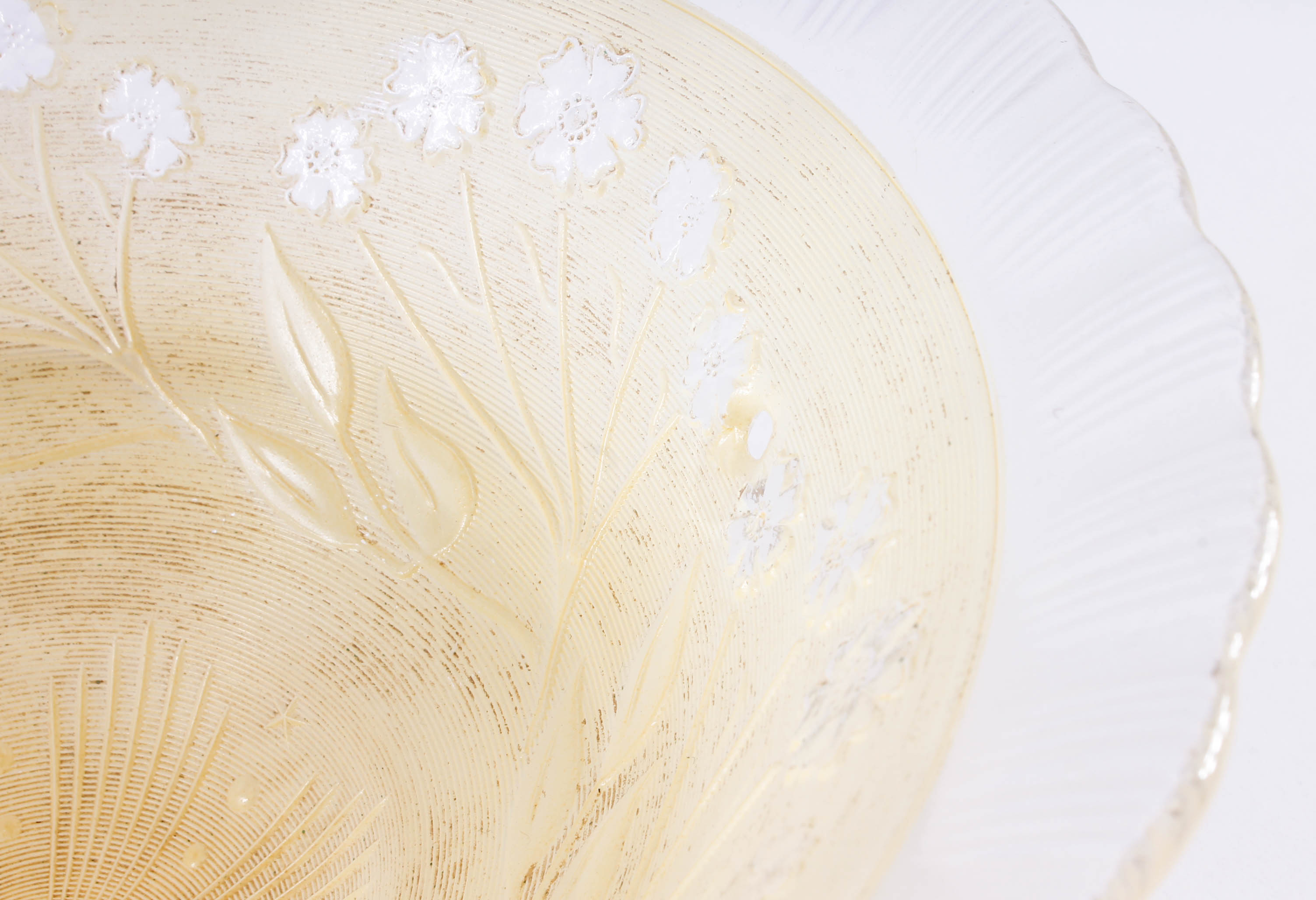 Vintage Glass Bowl in Brass Stand