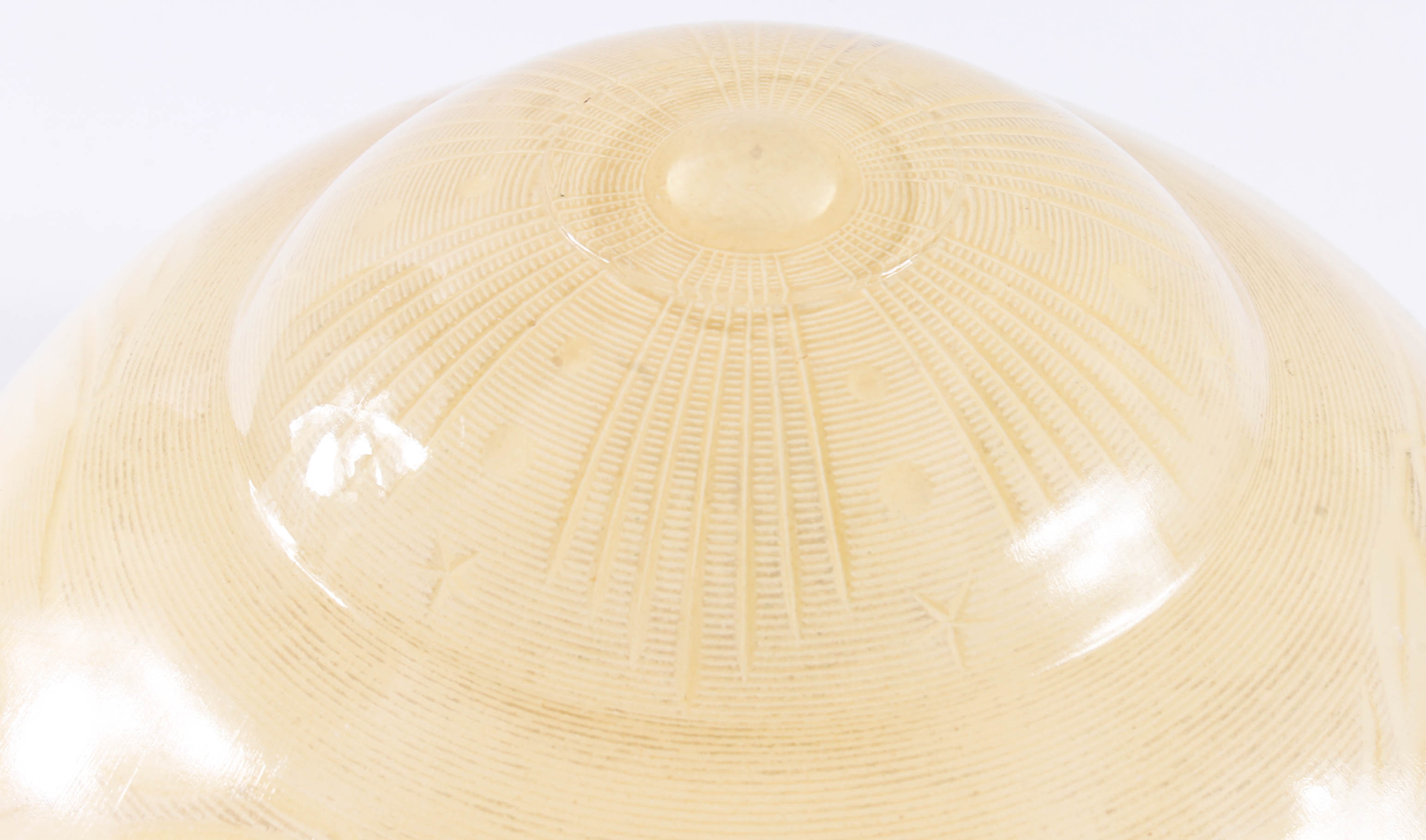 Vintage Glass Bowl in Brass Stand