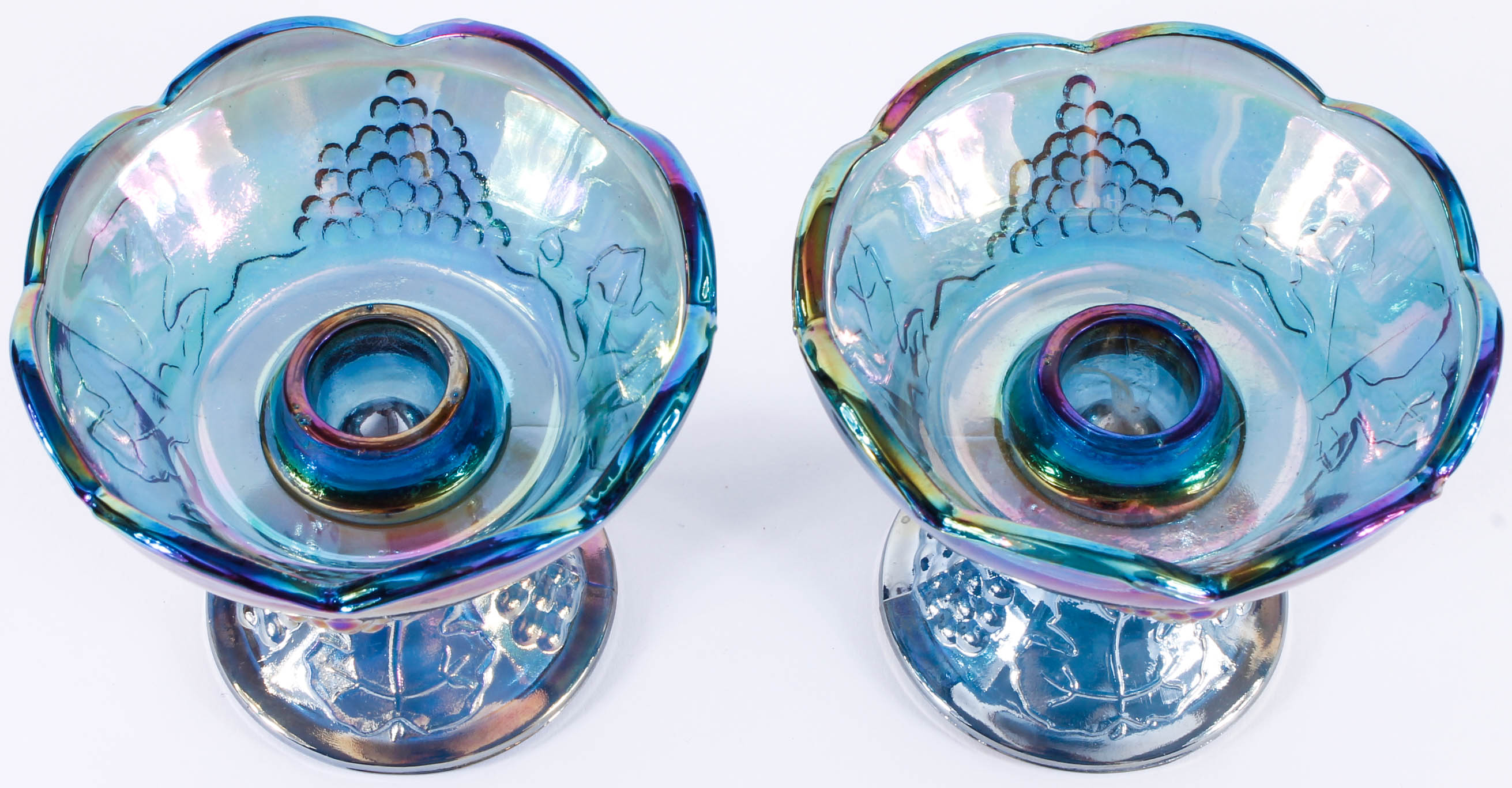 Carnival Glass Candle Holders