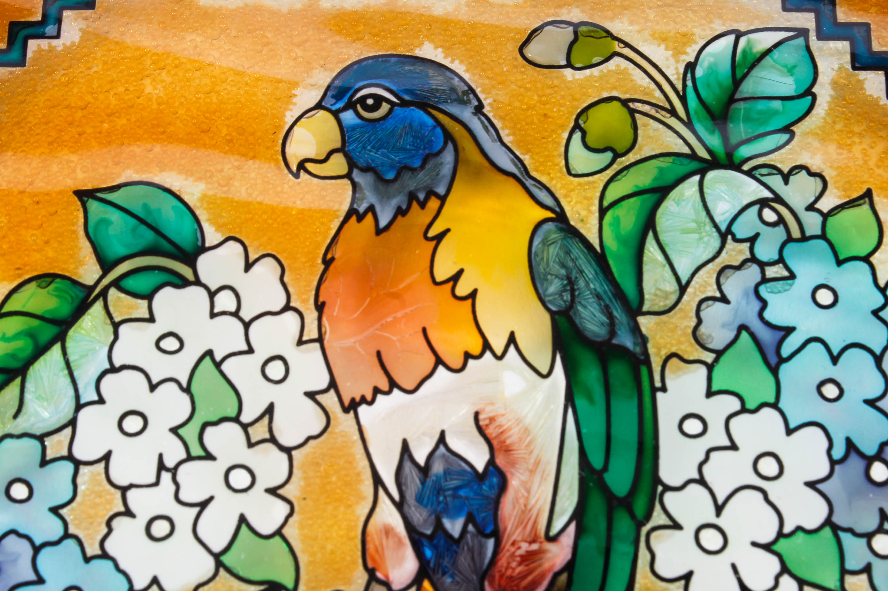 Handbag-Style Decorative Stained Glass Hanging Panel