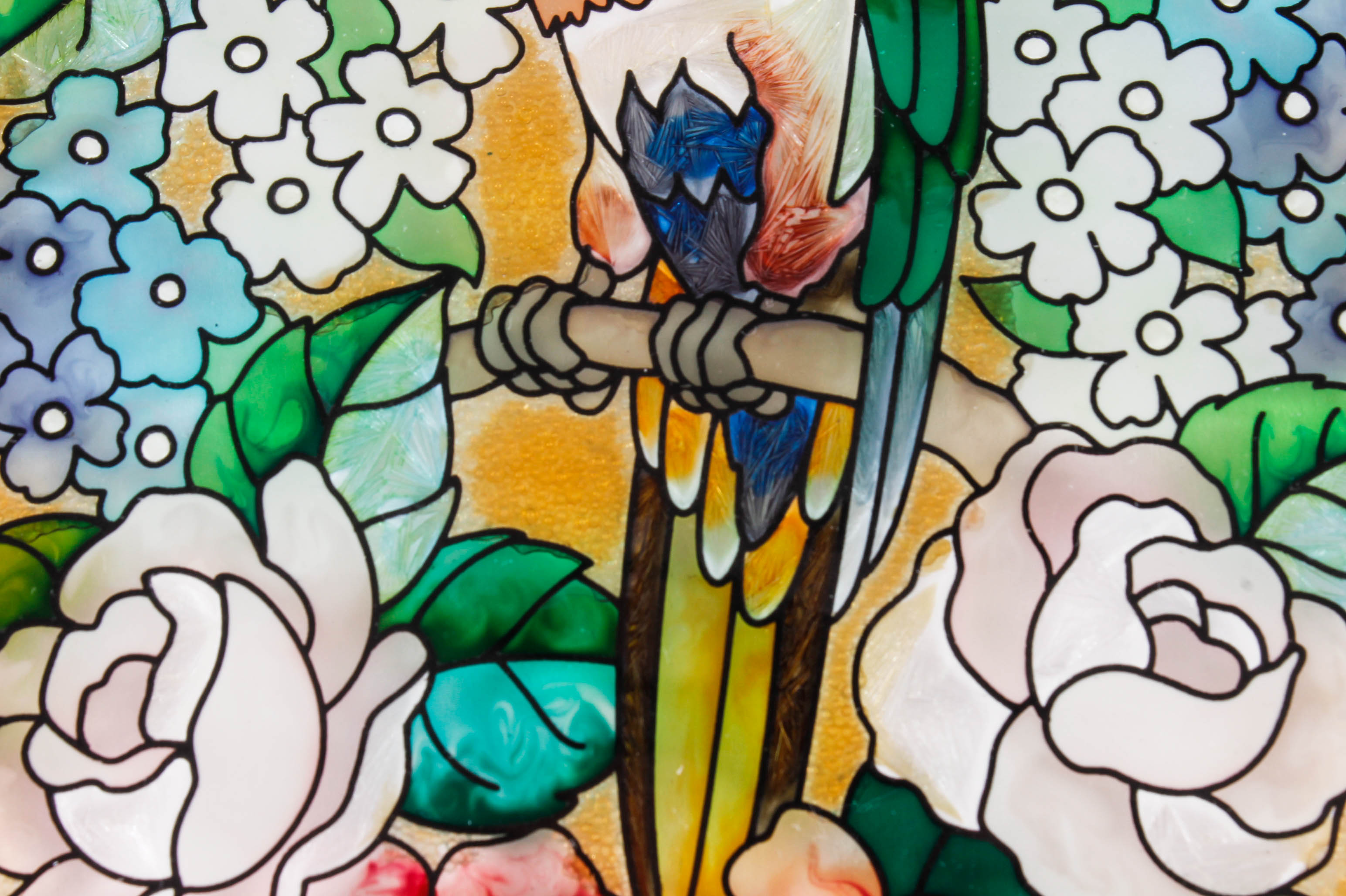 Handbag-Style Decorative Stained Glass Hanging Panel