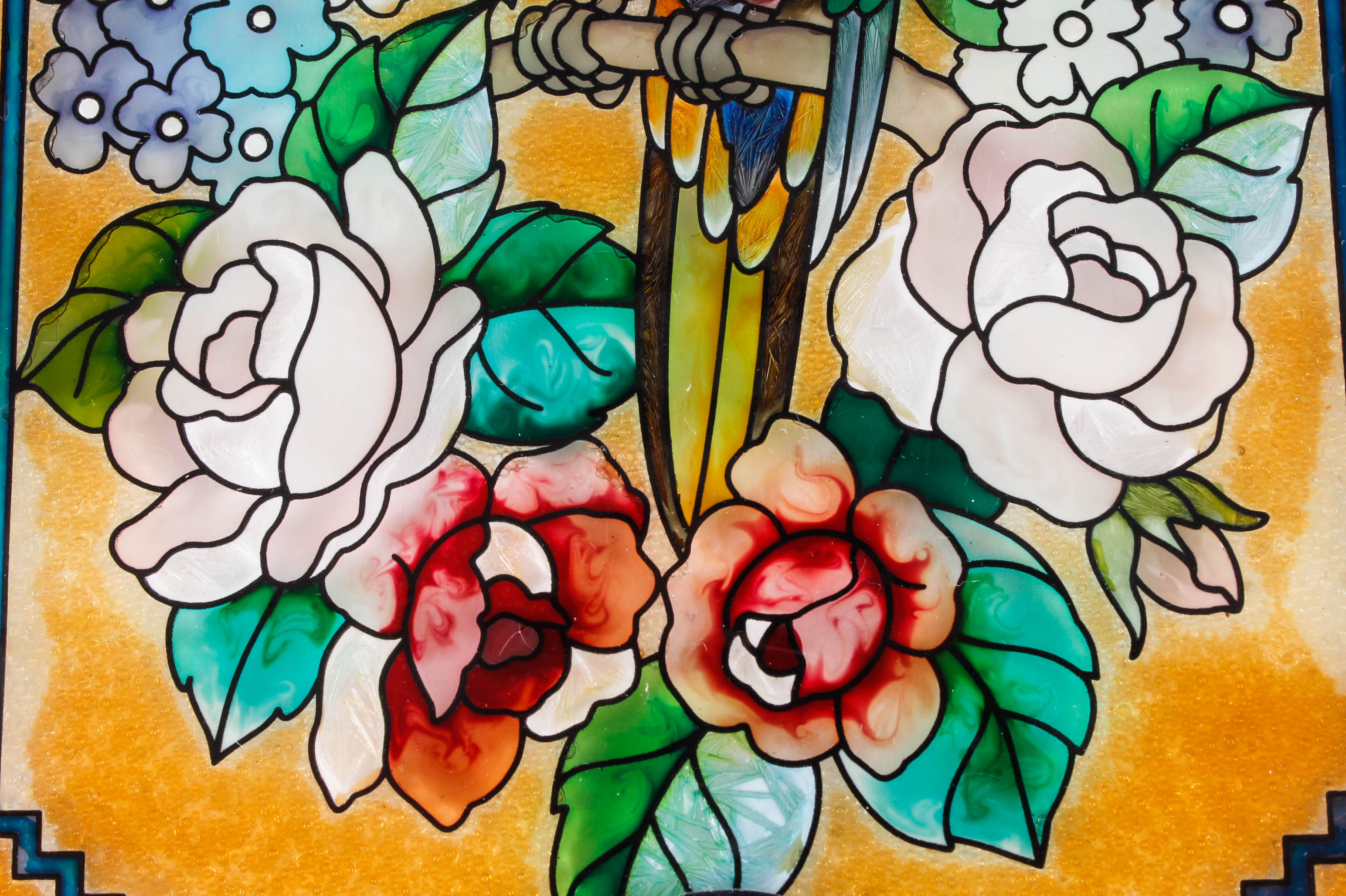 Handbag-Style Decorative Stained Glass Hanging Panel