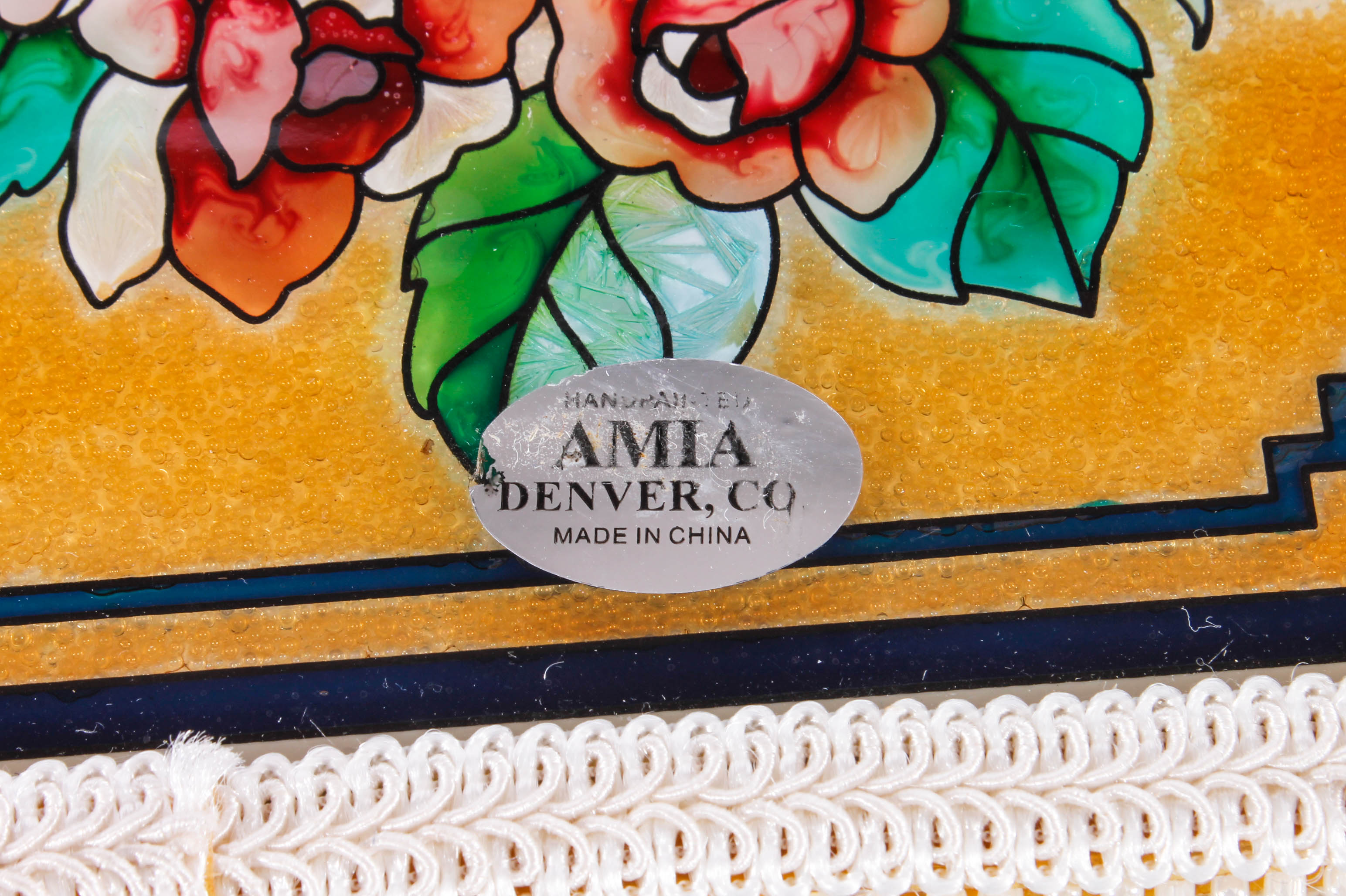 Handbag-Style Decorative Stained Glass Hanging Panel