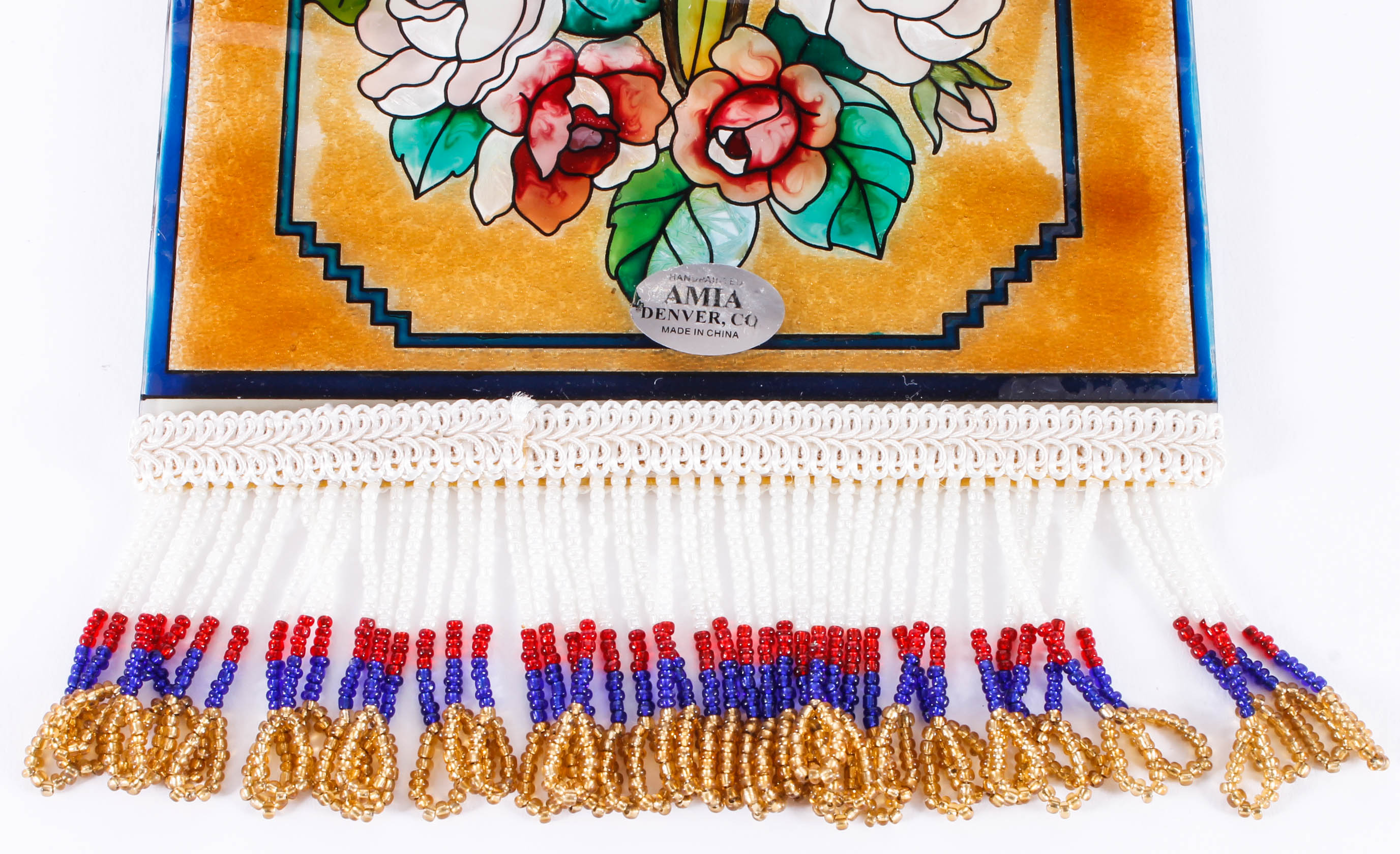 Handbag-Style Decorative Stained Glass Hanging Panel