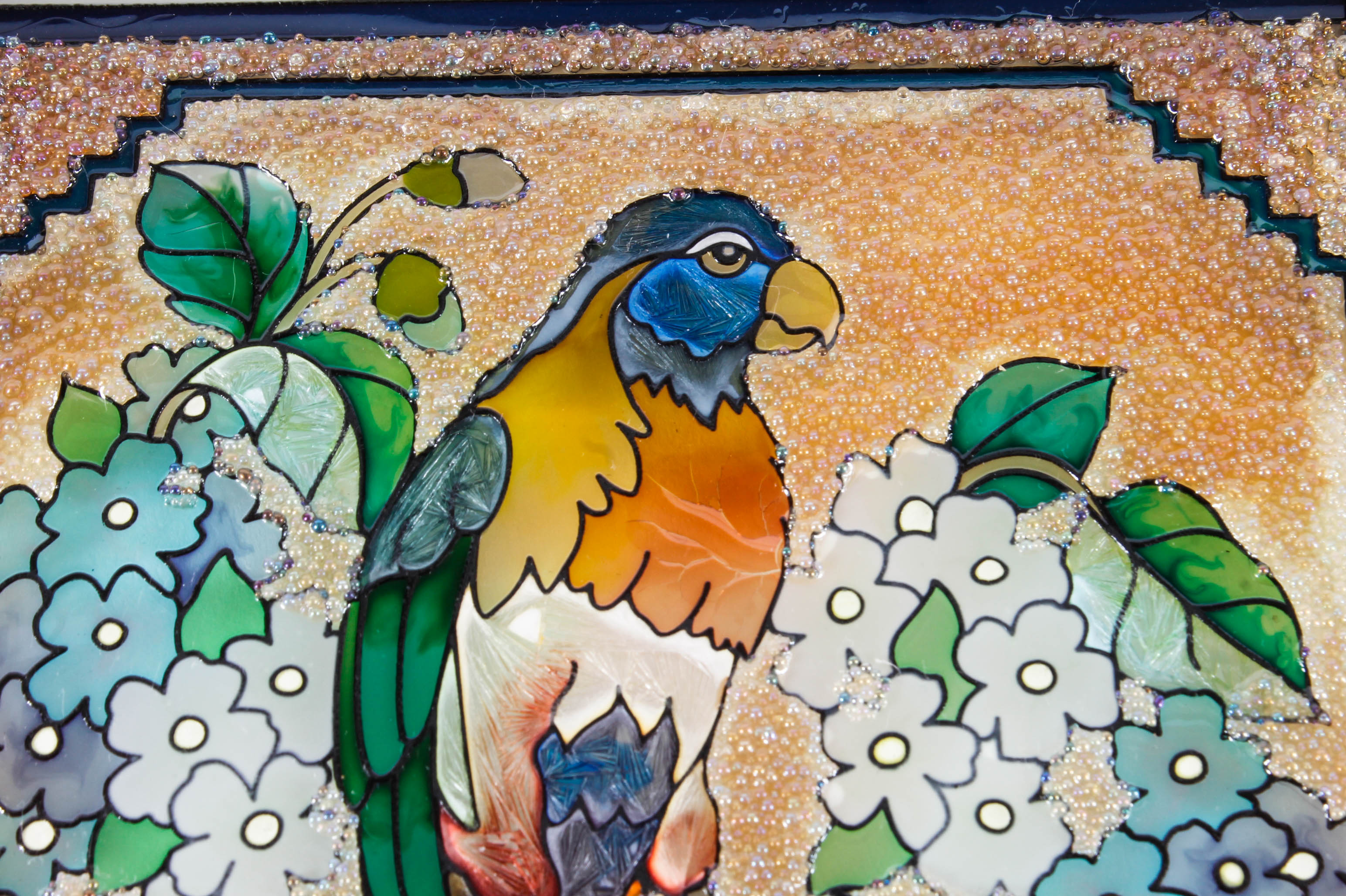 Handbag-Style Decorative Stained Glass Hanging Panel