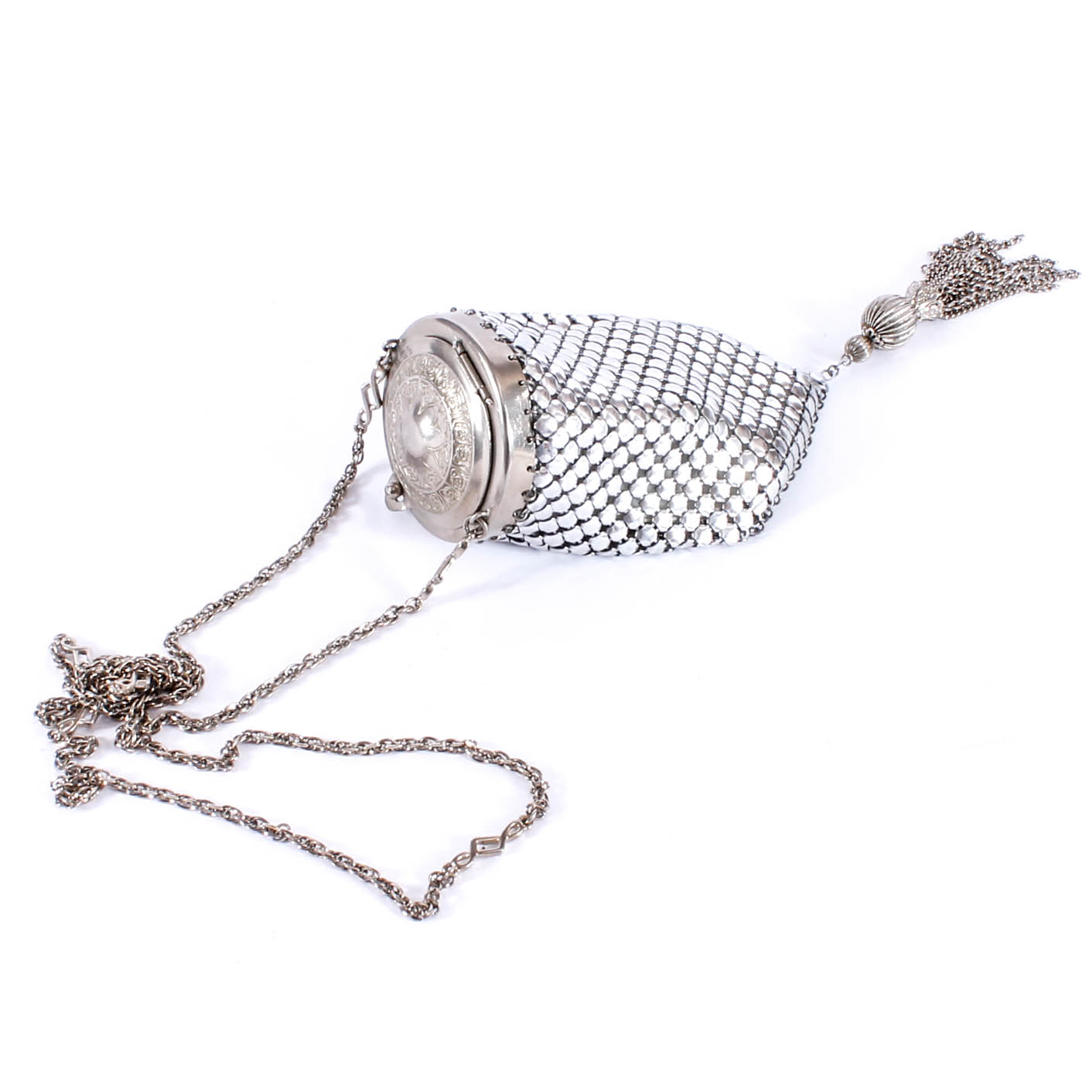 Vintage Silver Tone Metal Mesh Purse