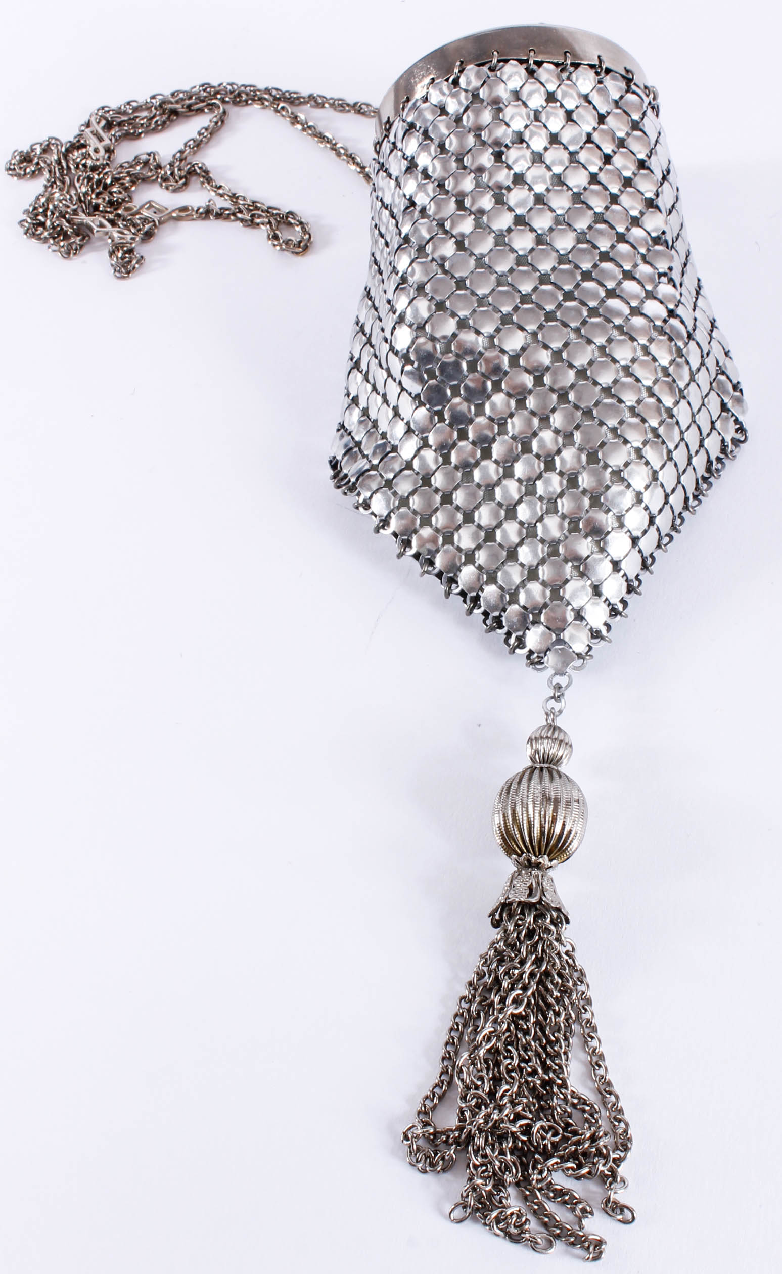 Vintage Silver Tone Metal Mesh Purse
