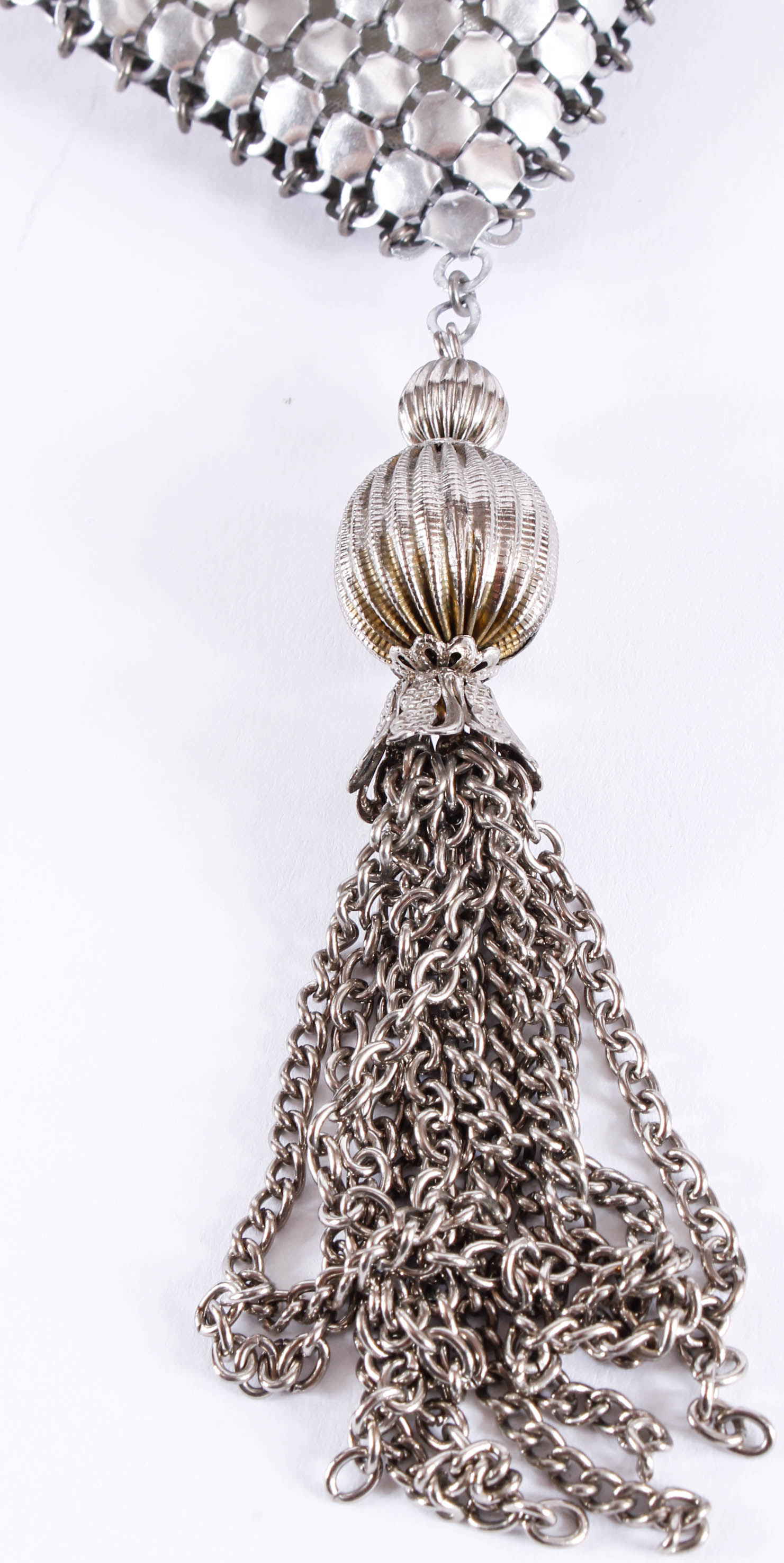 Vintage Silver Tone Metal Mesh Purse