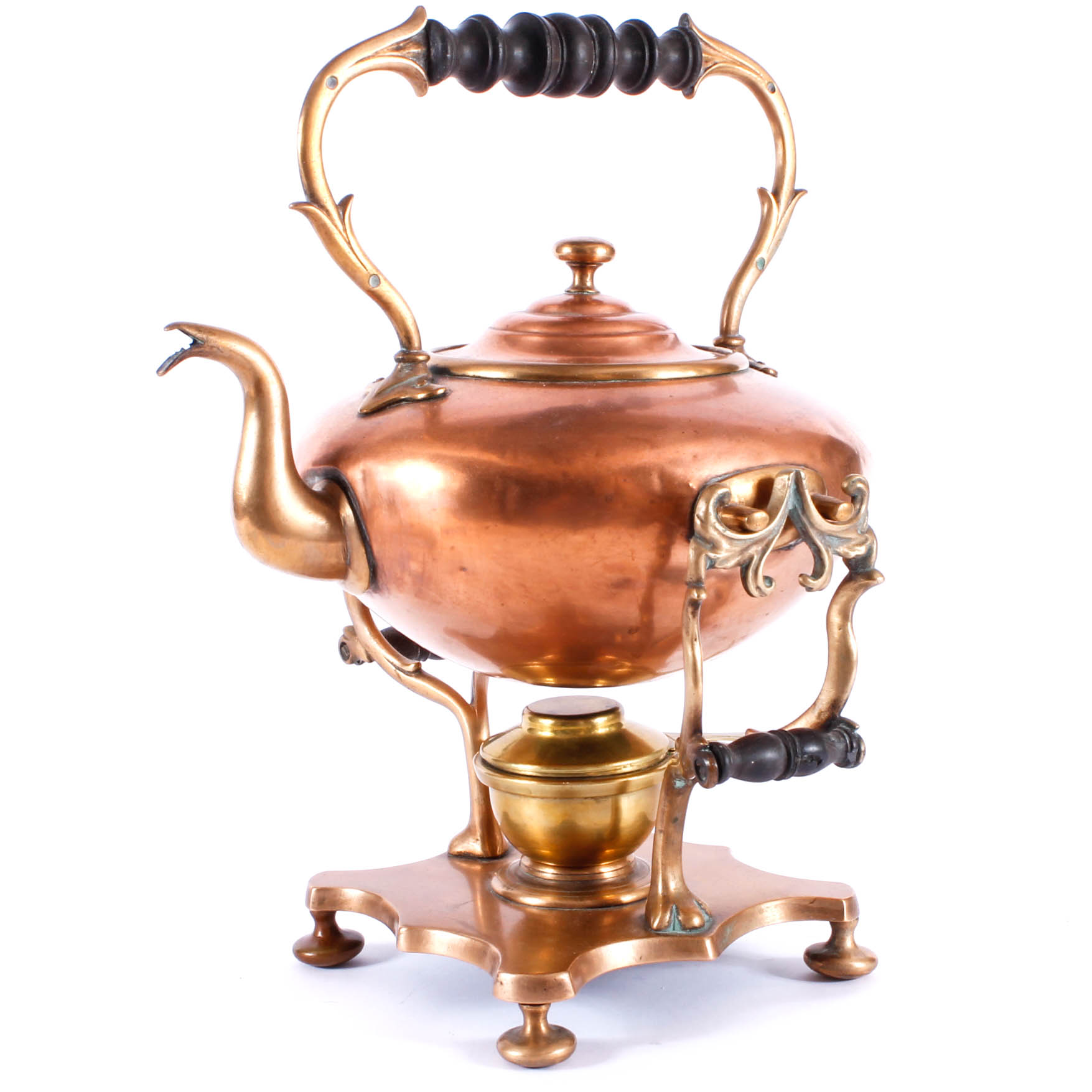 Vintage Copper Kettle with Warming Stand