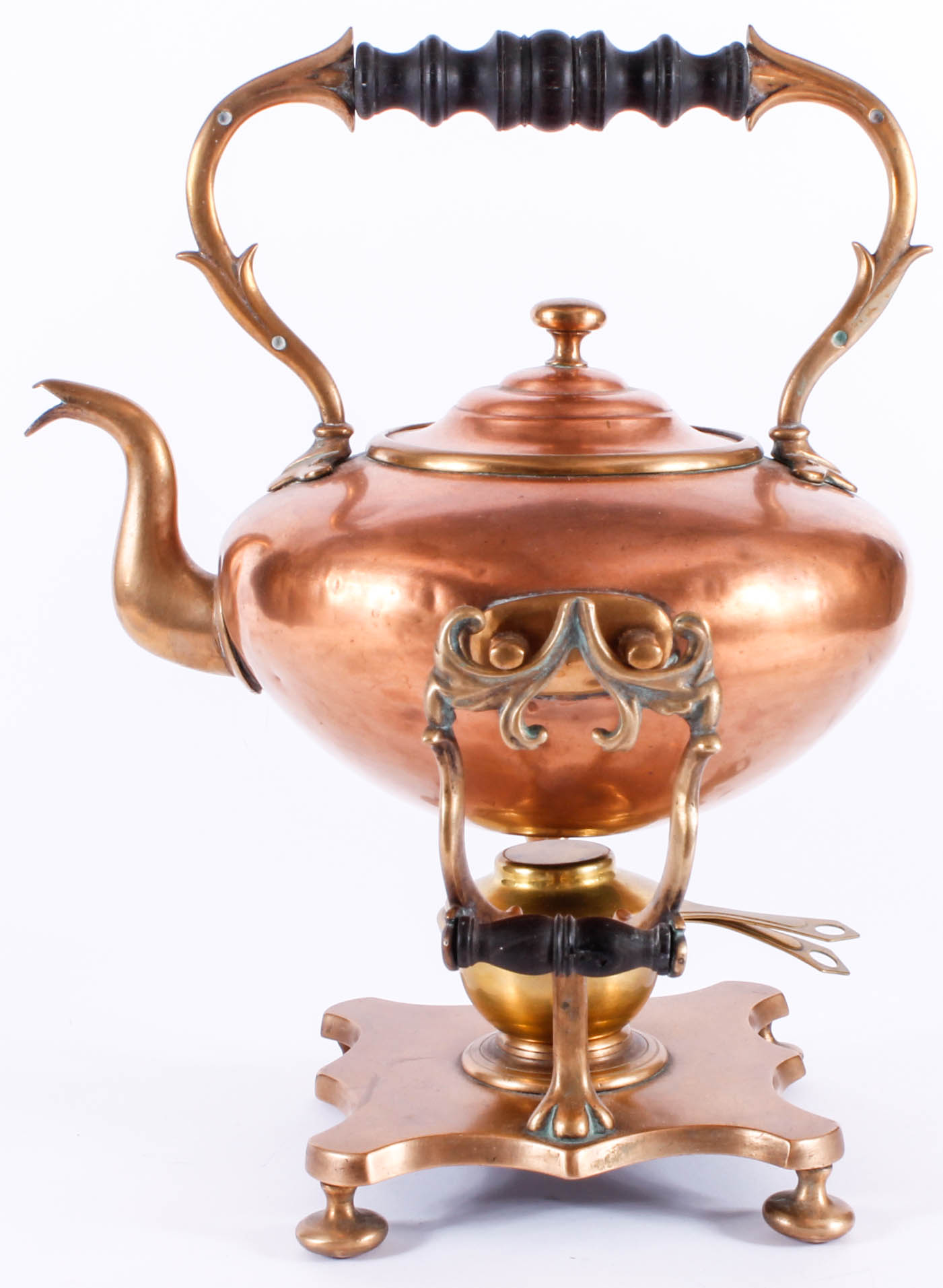 Vintage Copper Kettle with Warming Stand
