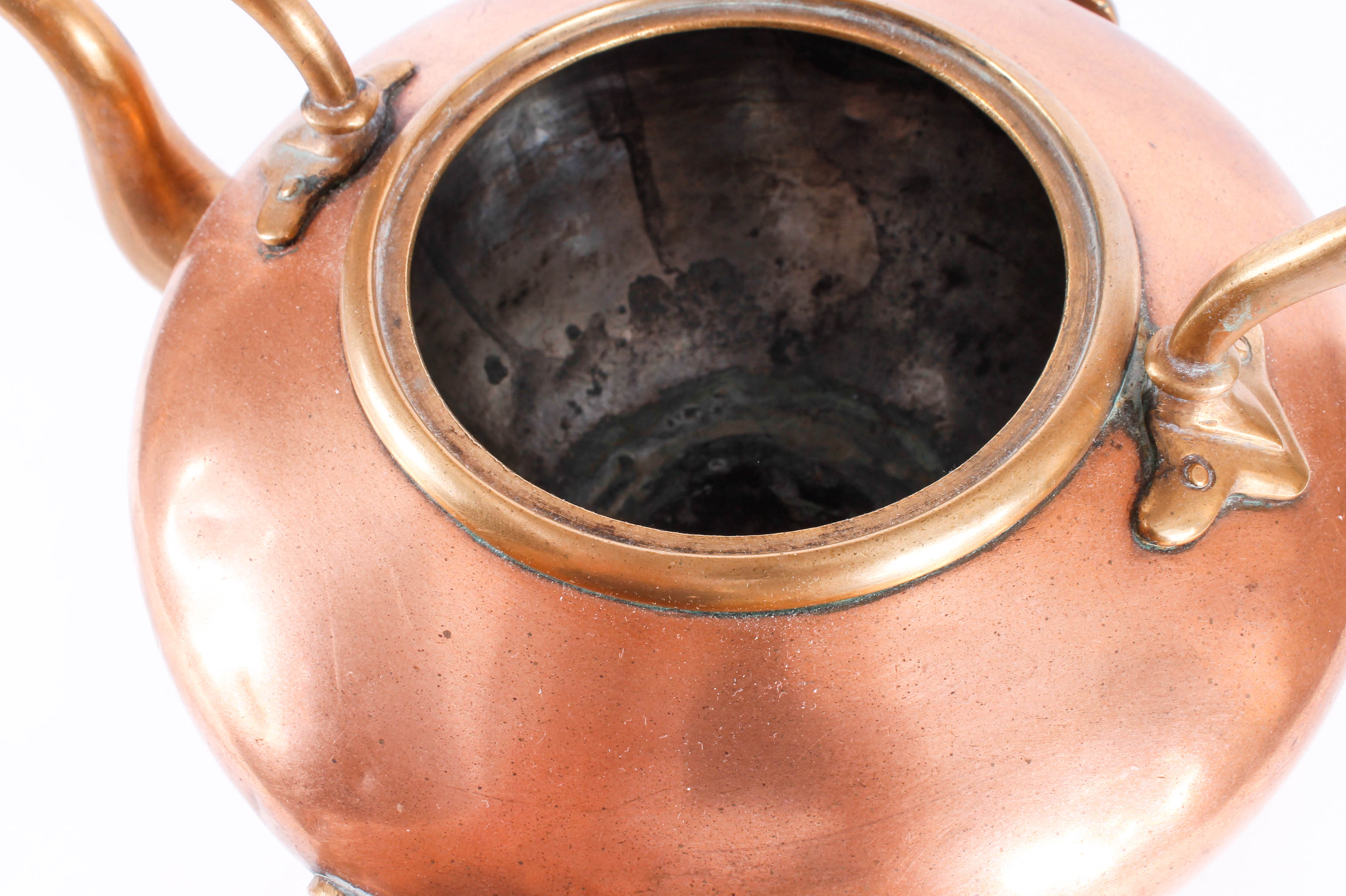 Vintage Copper Kettle with Warming Stand