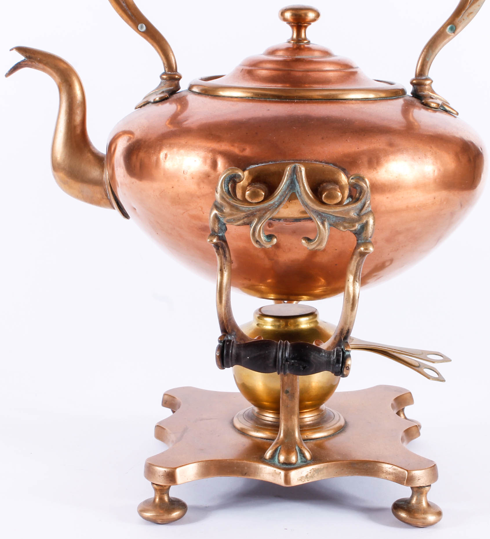 Vintage Copper Kettle with Warming Stand