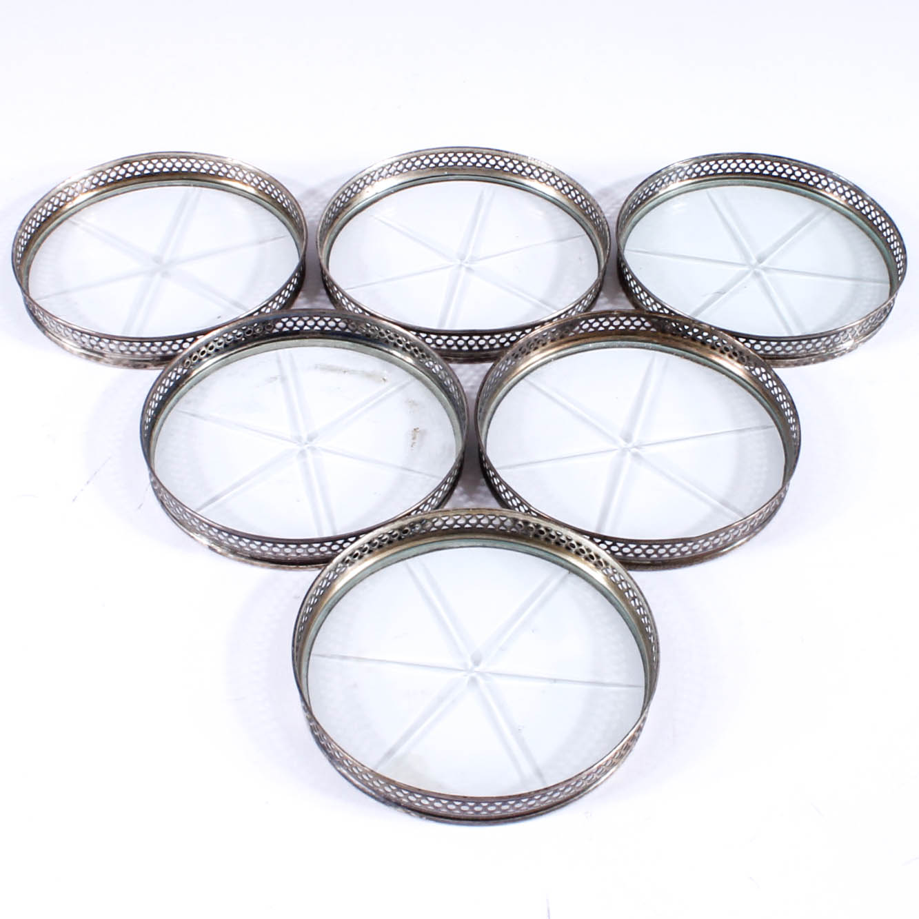 Sterling and Glass Coasters by Webster