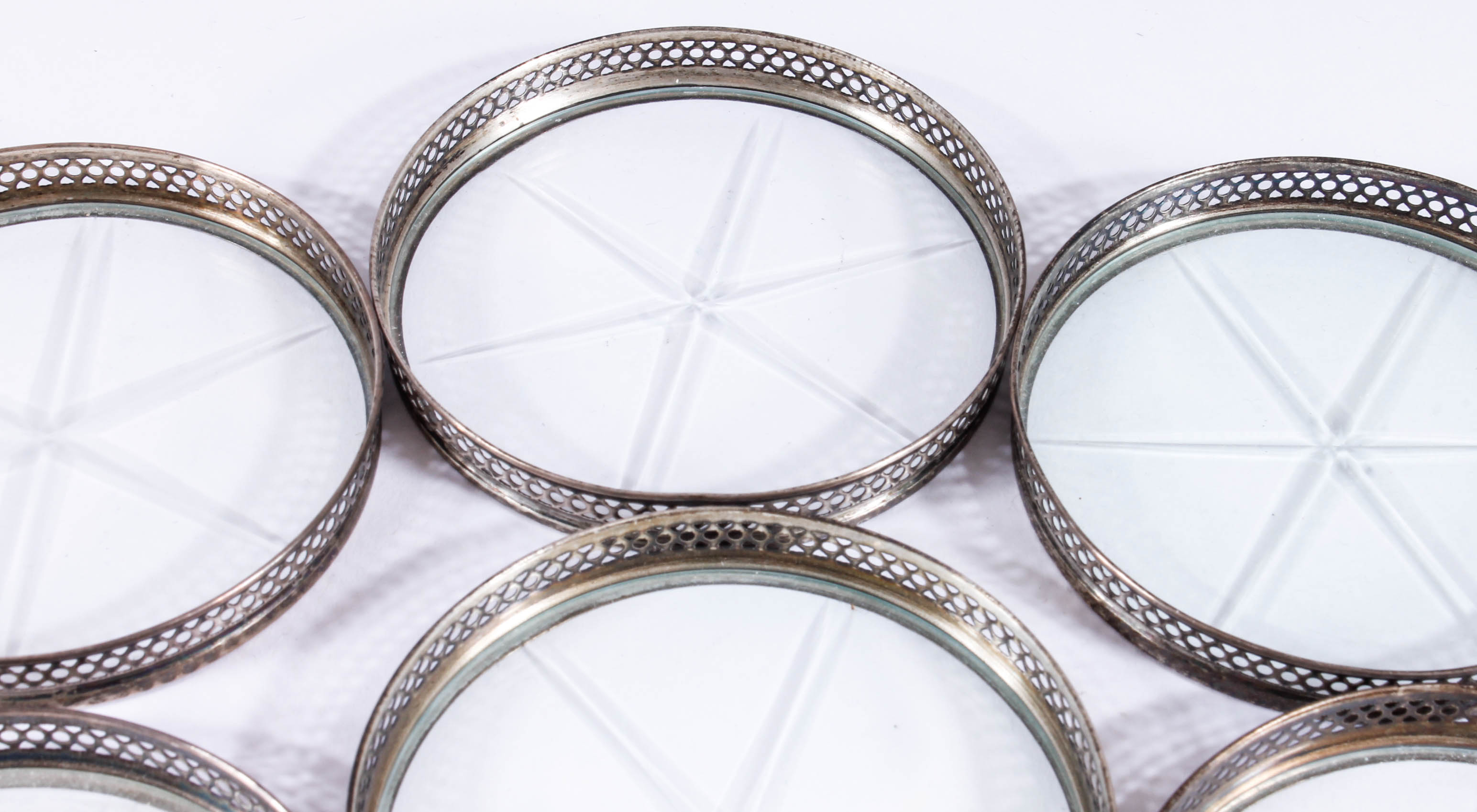 Sterling and Glass Coasters by Webster