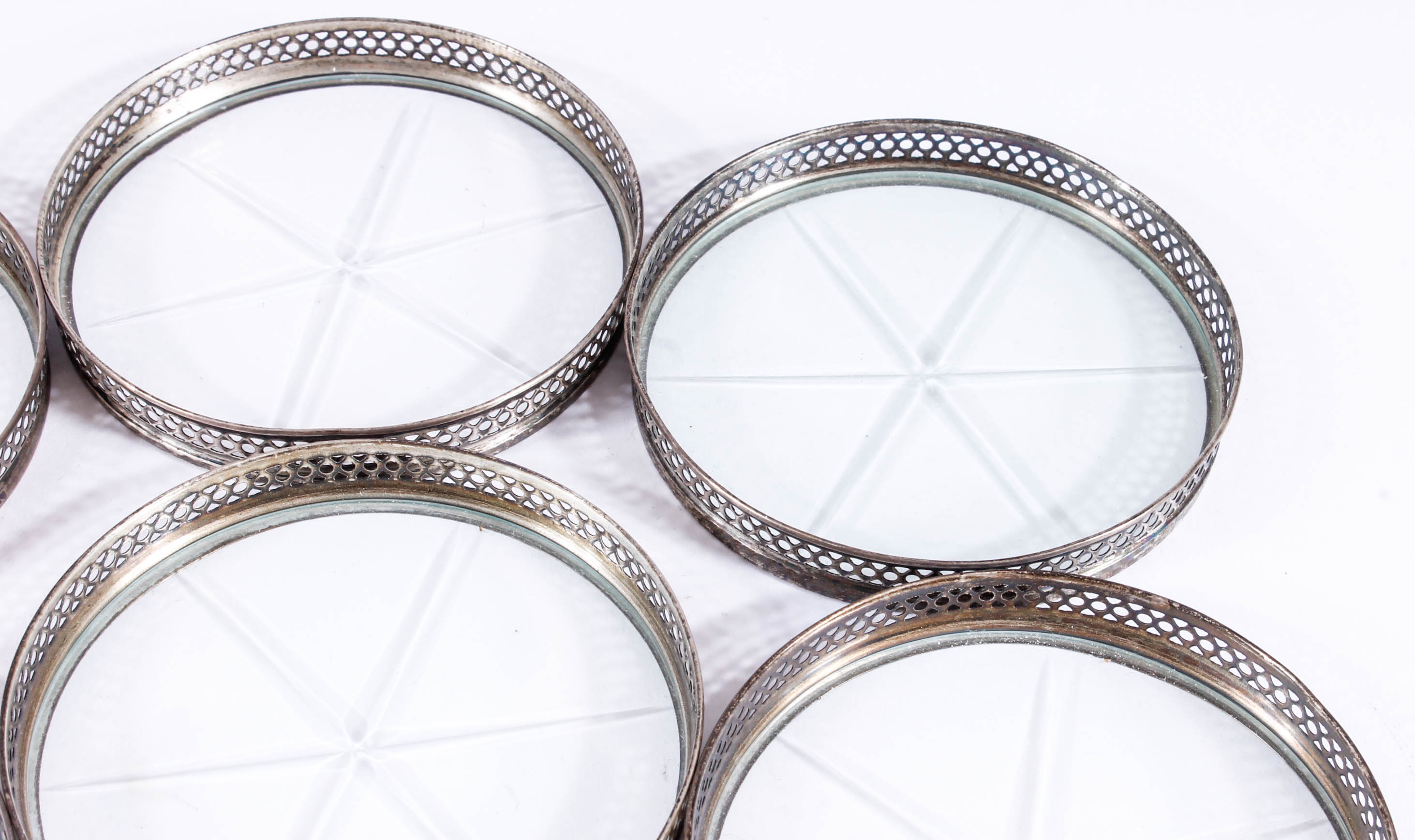 Sterling and Glass Coasters by Webster