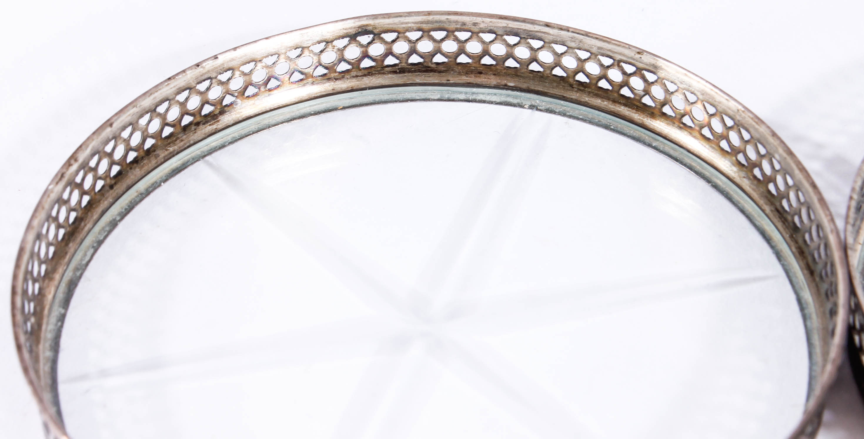 Sterling and Glass Coasters by Webster