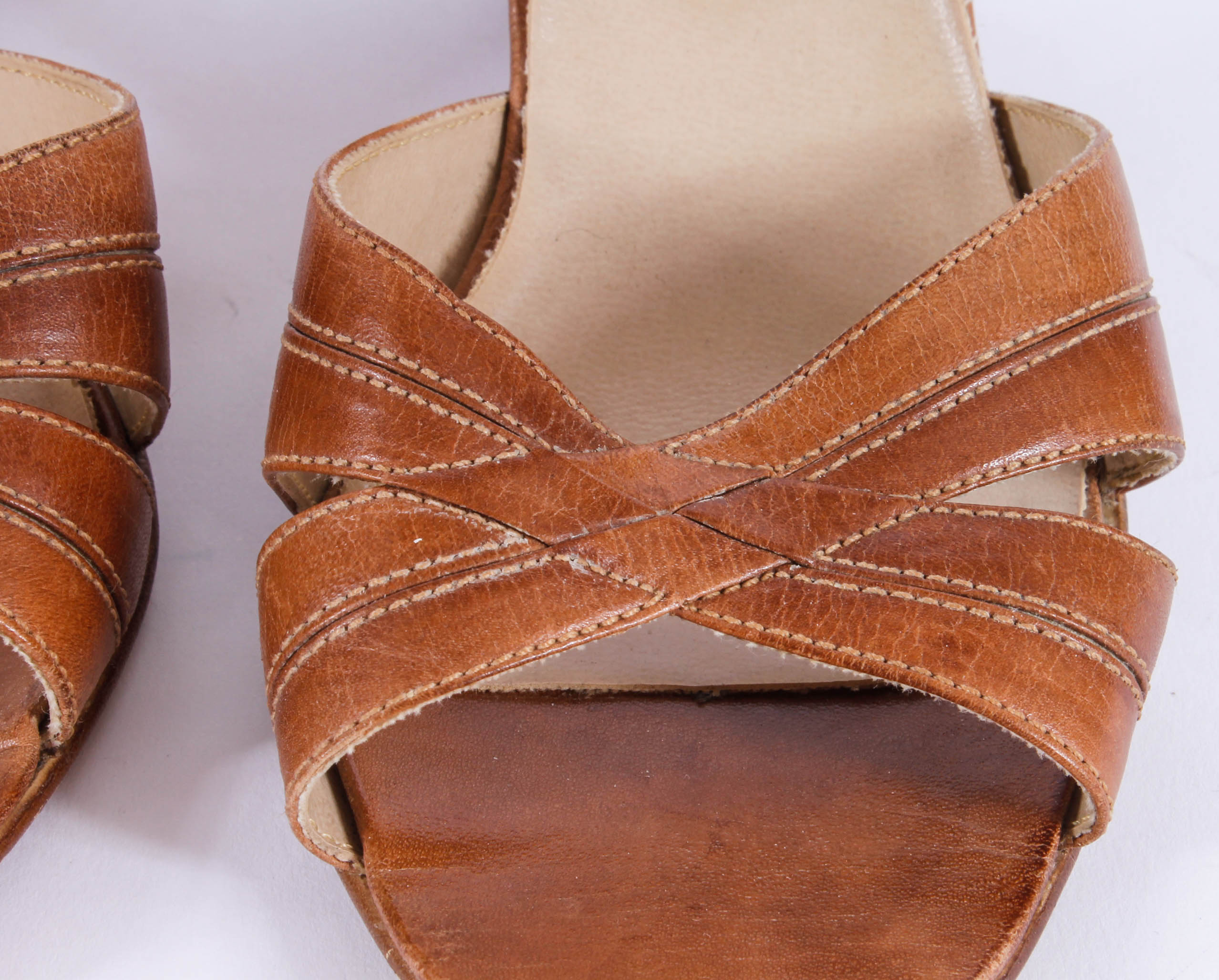 Women's Dress Sandals including a Pair of Brazilian Heels with Coiled Metal Heel