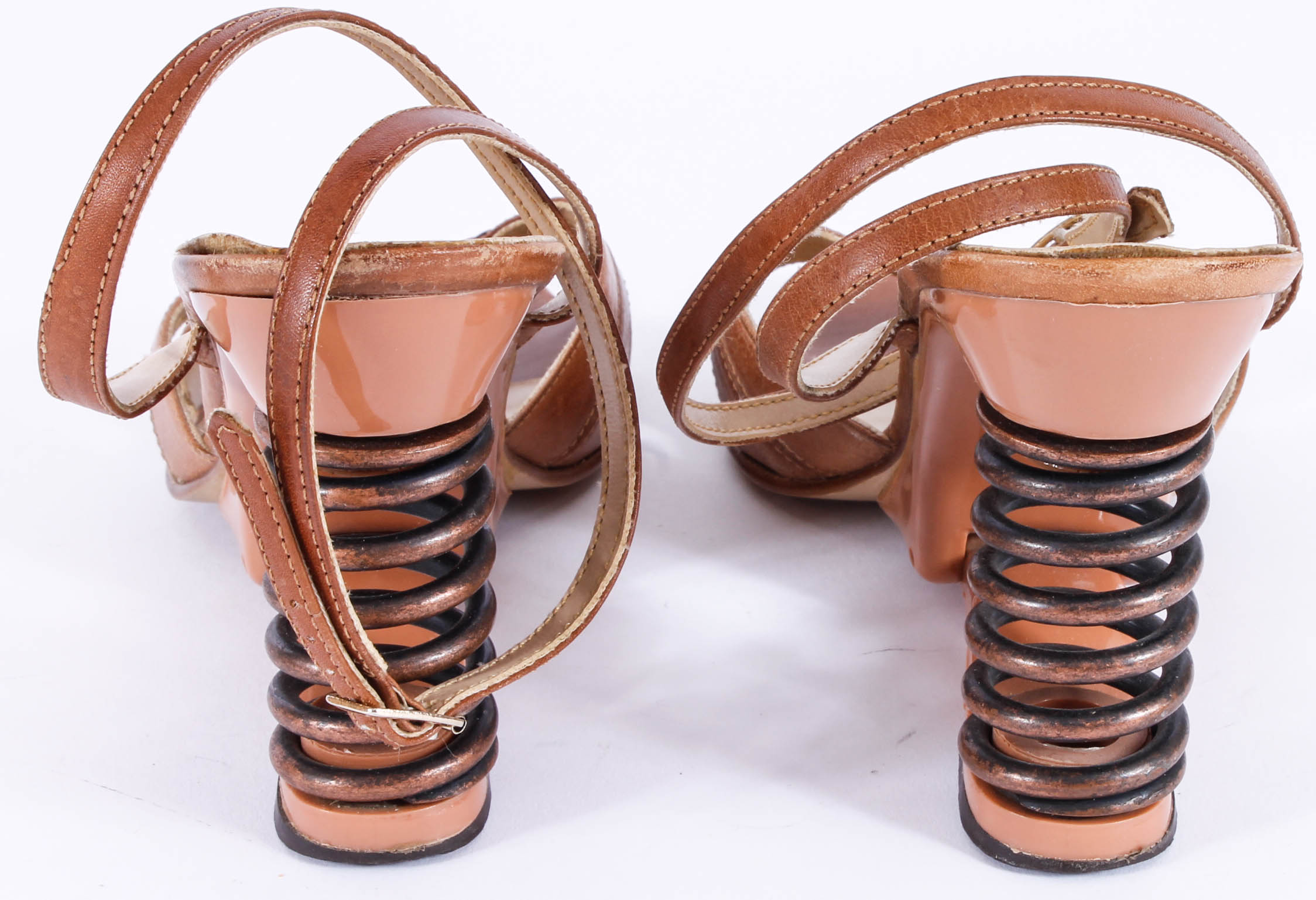 Women's Dress Sandals including a Pair of Brazilian Heels with Coiled Metal Heel
