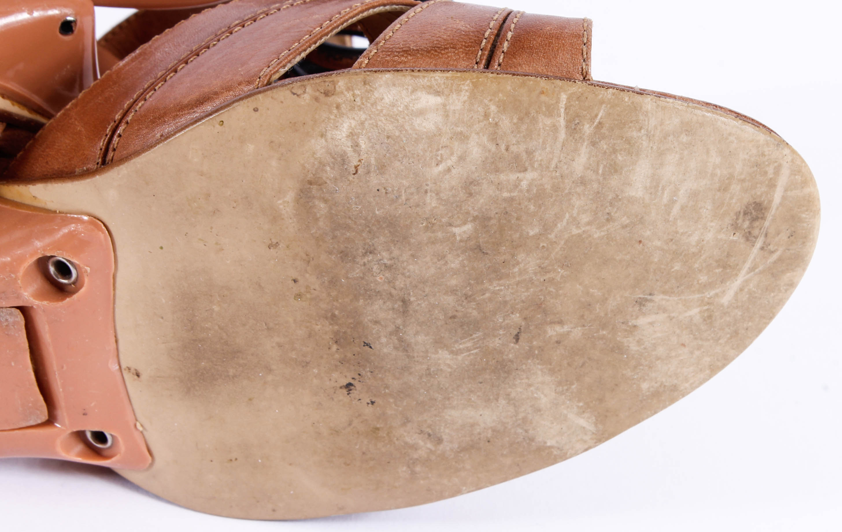 Women's Dress Sandals including a Pair of Brazilian Heels with Coiled Metal Heel