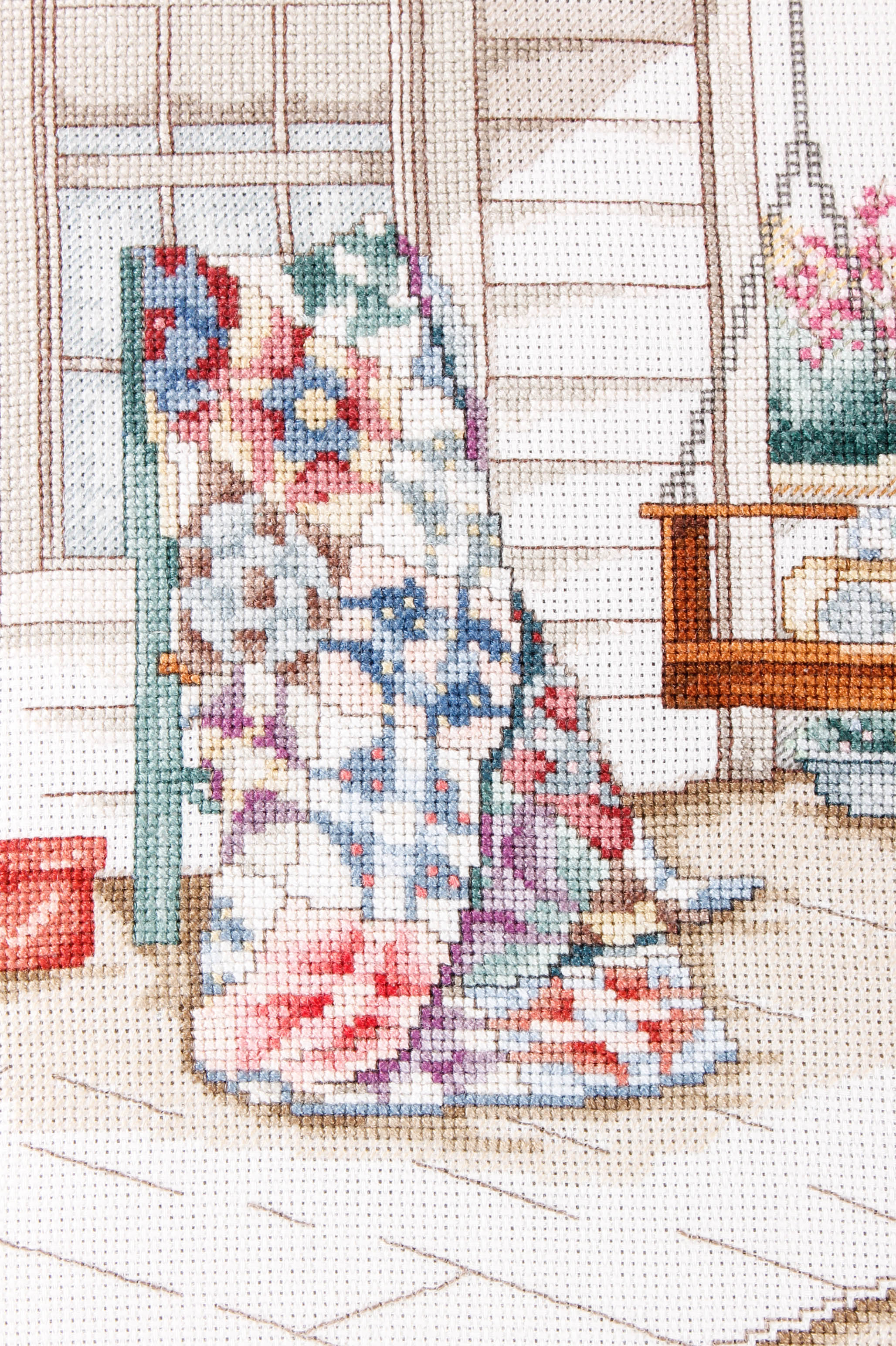 Framed Porch Scene Needlepoint