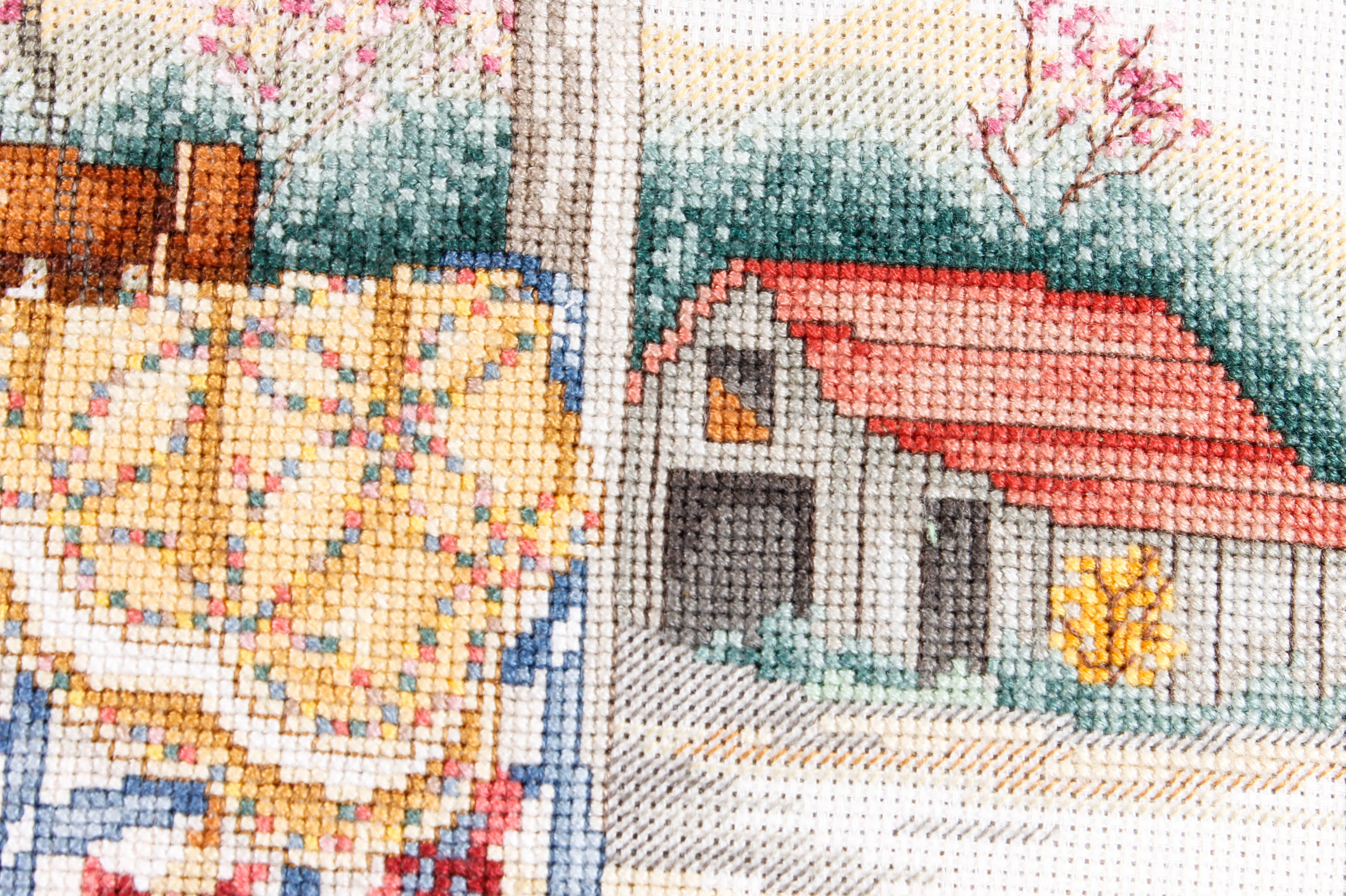 Framed Porch Scene Needlepoint