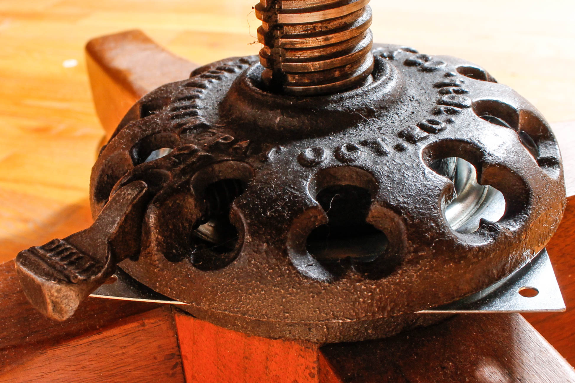 Large Vintage Wooden Desk with Upholstered Office Chair