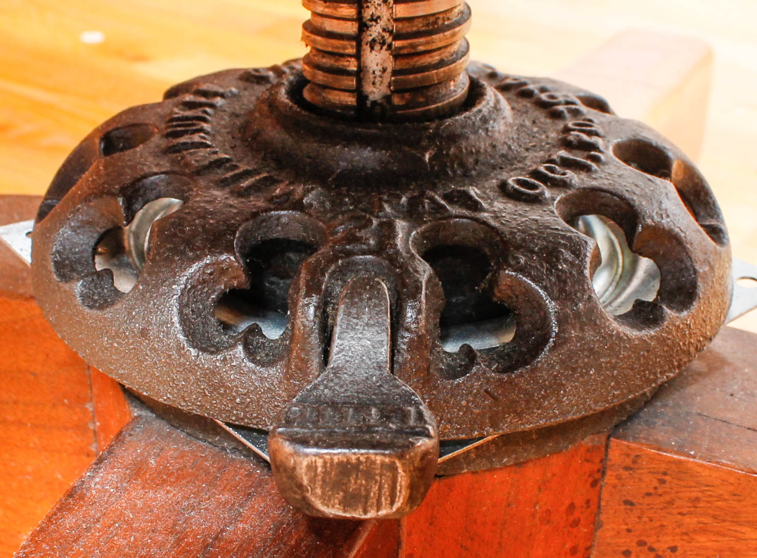Large Vintage Wooden Desk with Upholstered Office Chair