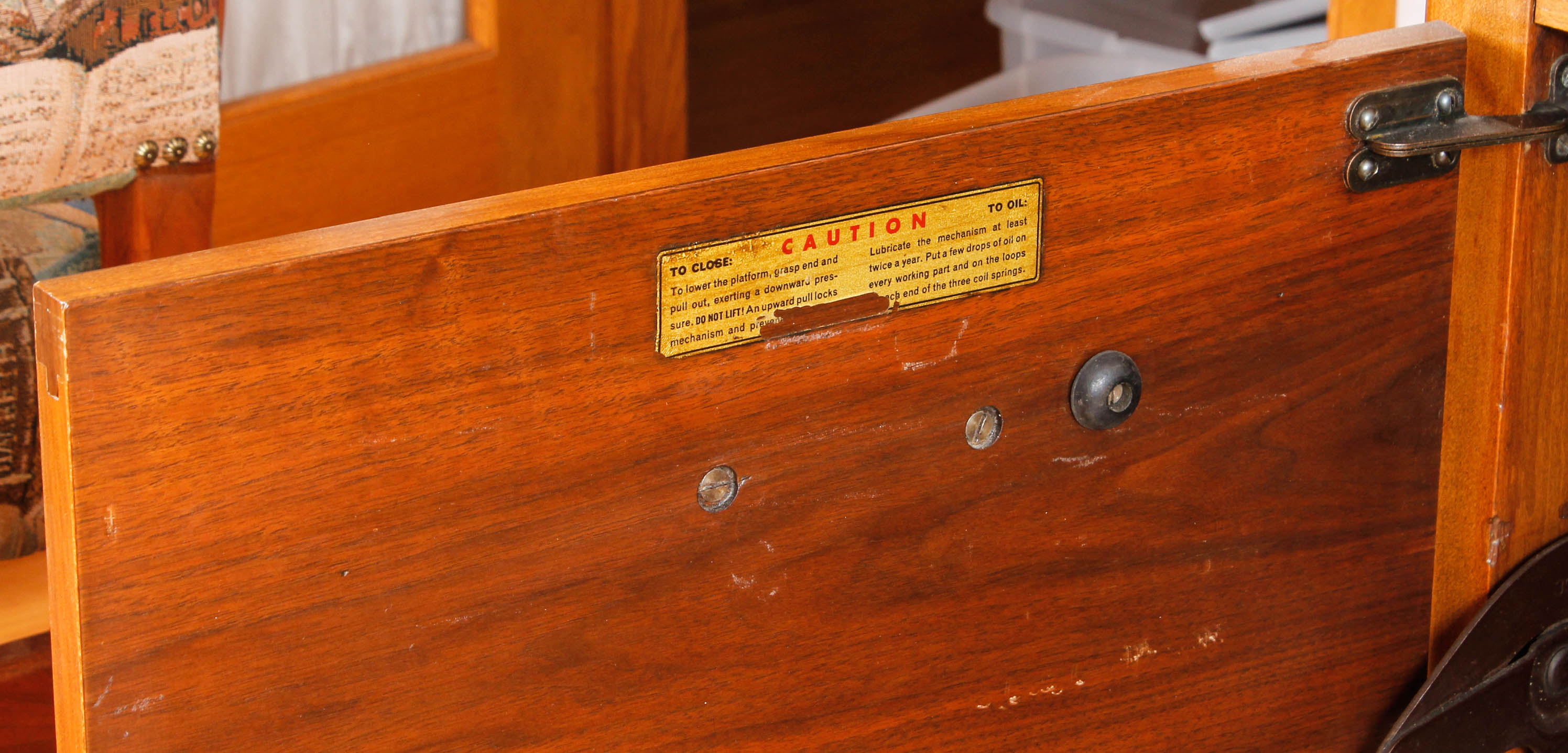 Large Vintage Wooden Desk with Upholstered Office Chair