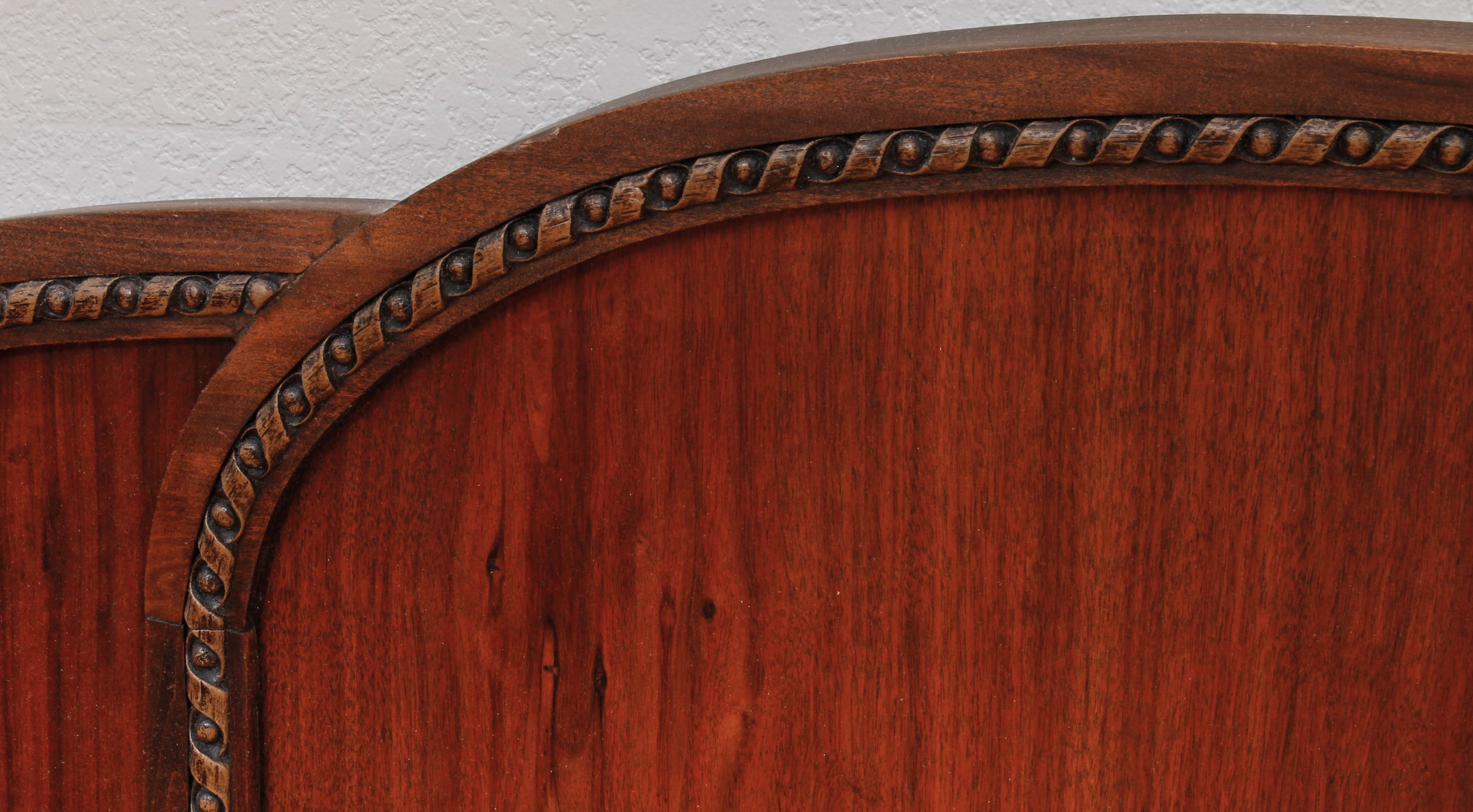 Vintage Wooden Headboard with Carved Details