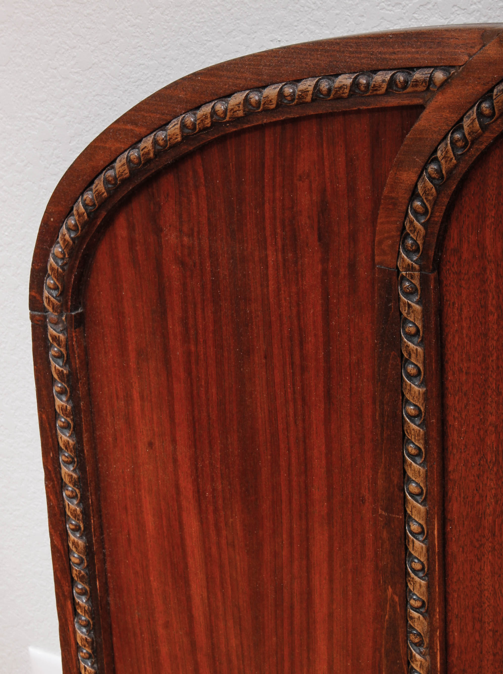 Vintage Wooden Headboard with Carved Details