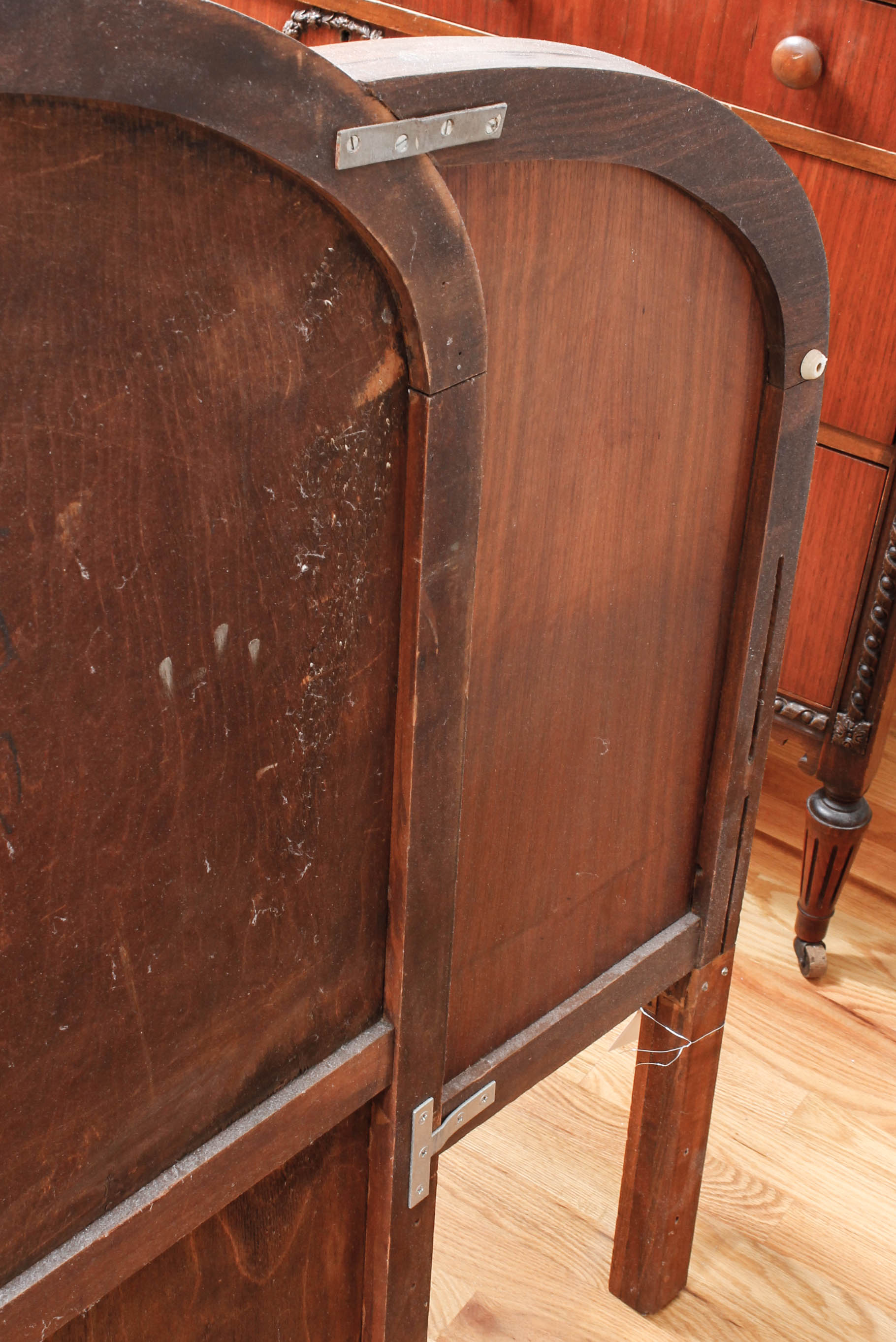 Vintage Wooden Headboard with Carved Details