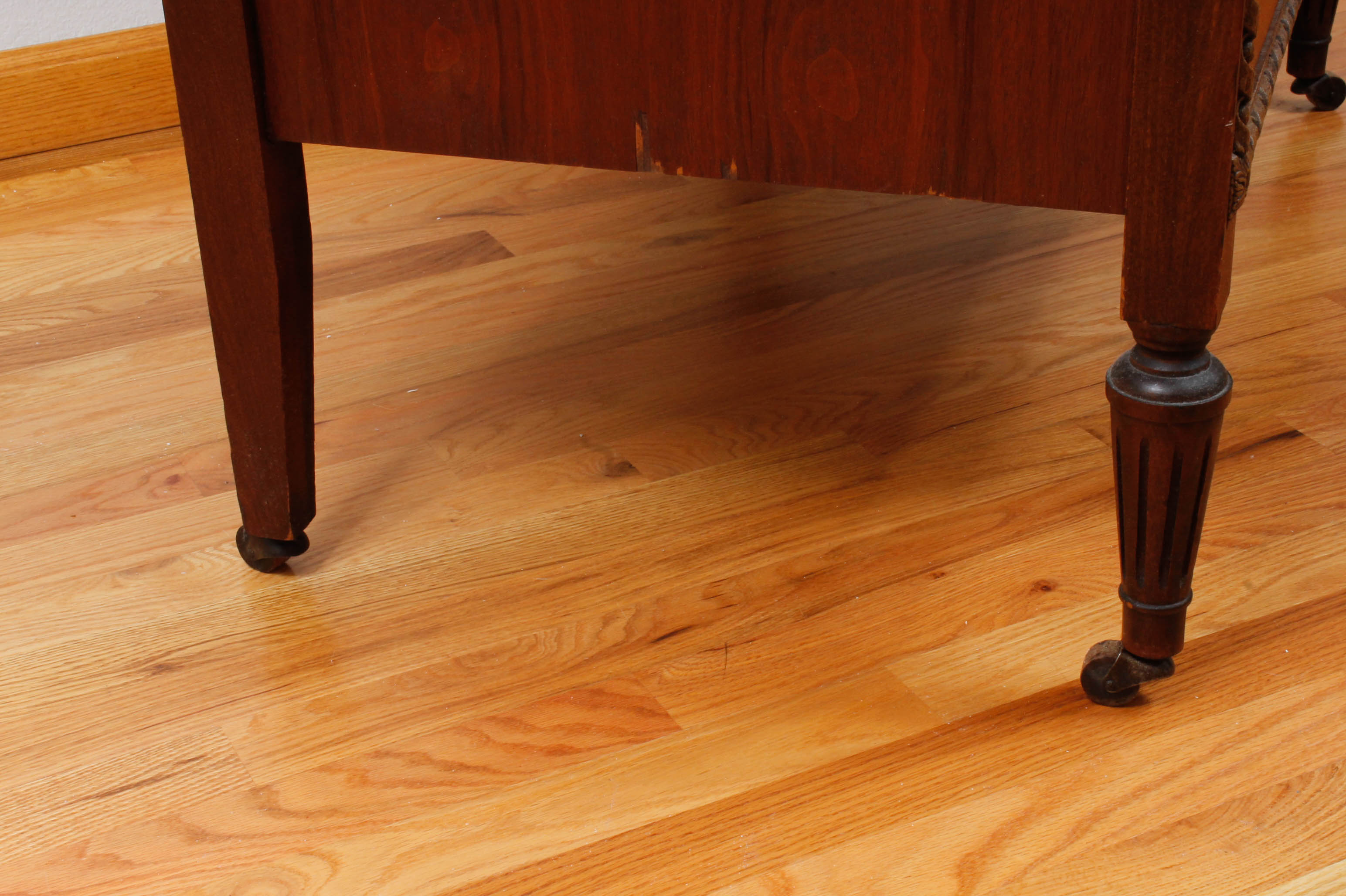 Vintage Wooden Dresser Cabinet with Decorative Wall Panel