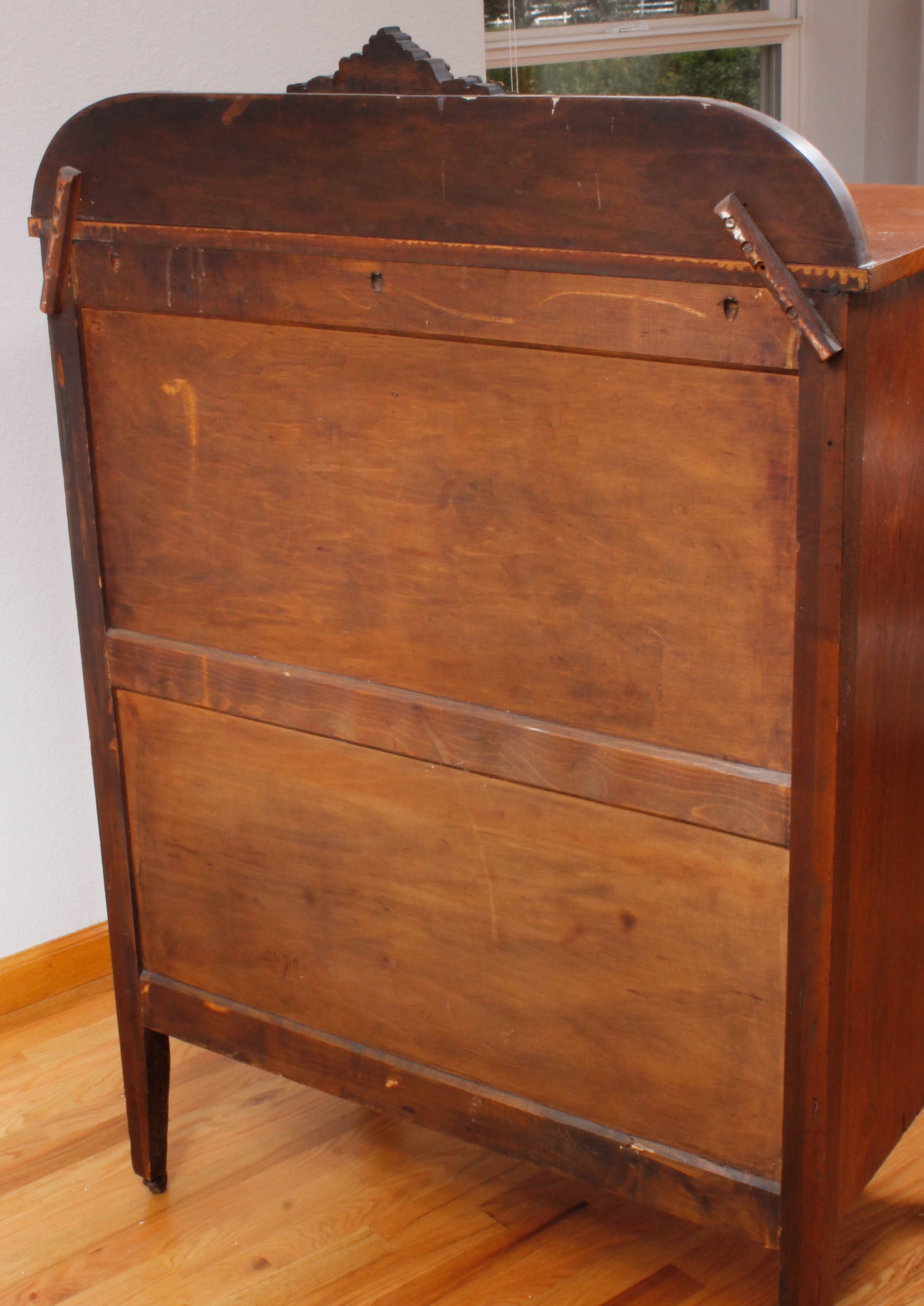 Vintage Wooden Dresser Cabinet with Decorative Wall Panel