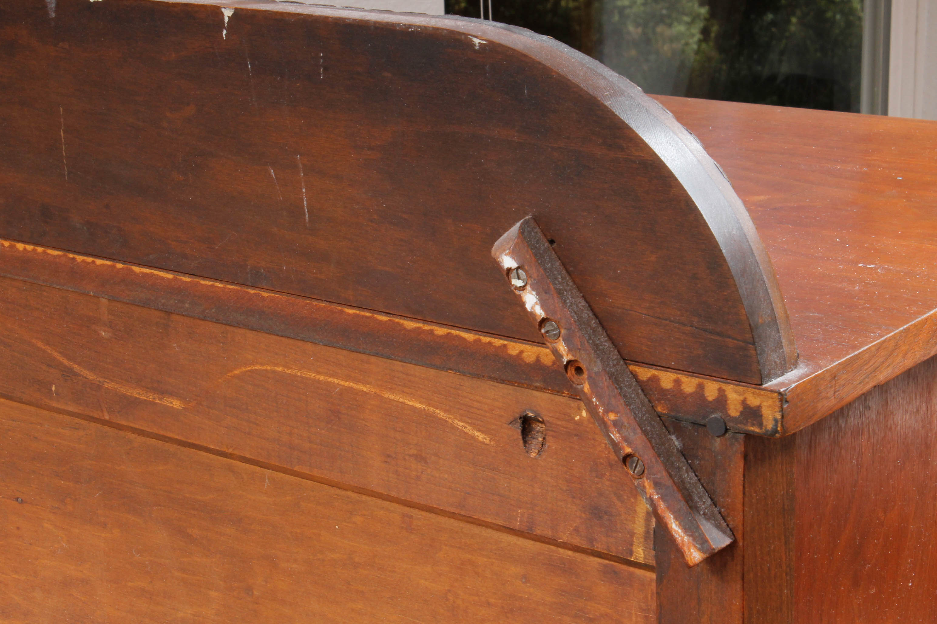 Vintage Wooden Dresser Cabinet with Decorative Wall Panel