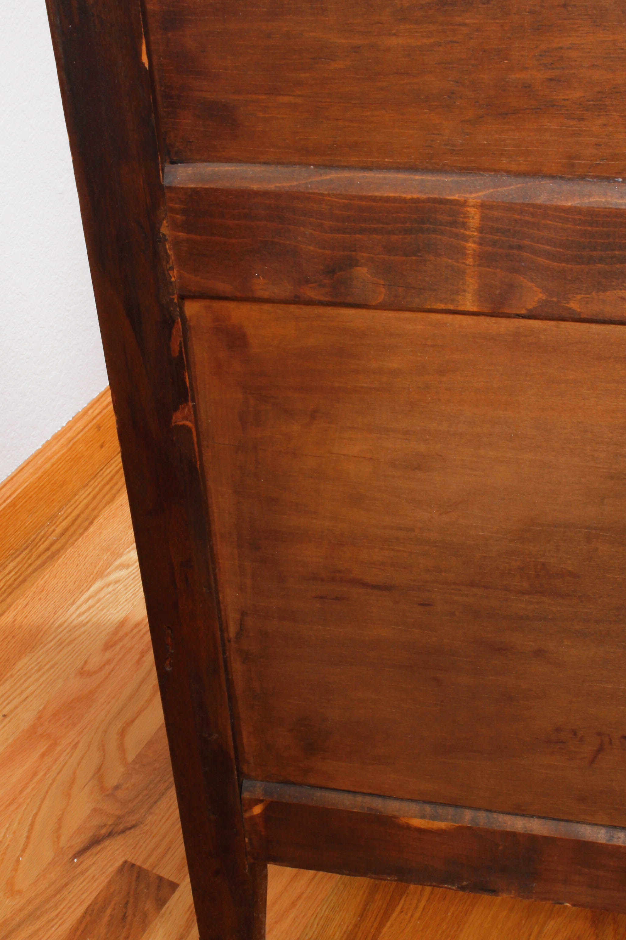 Vintage Wooden Dresser Cabinet with Decorative Wall Panel